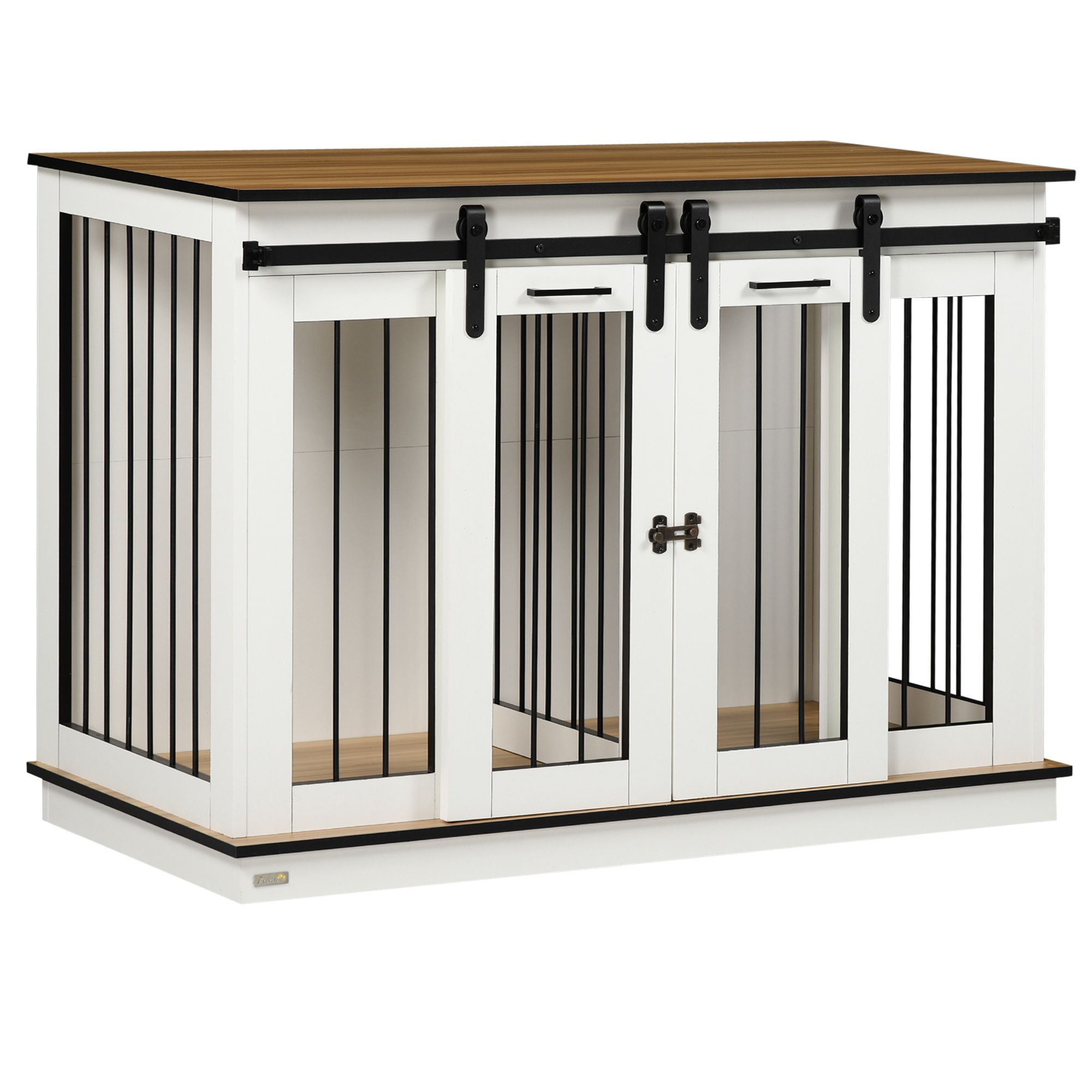 Pawhut Dog Crate Furniture For Large Dogs, Double Dog Cage For Small Dogs