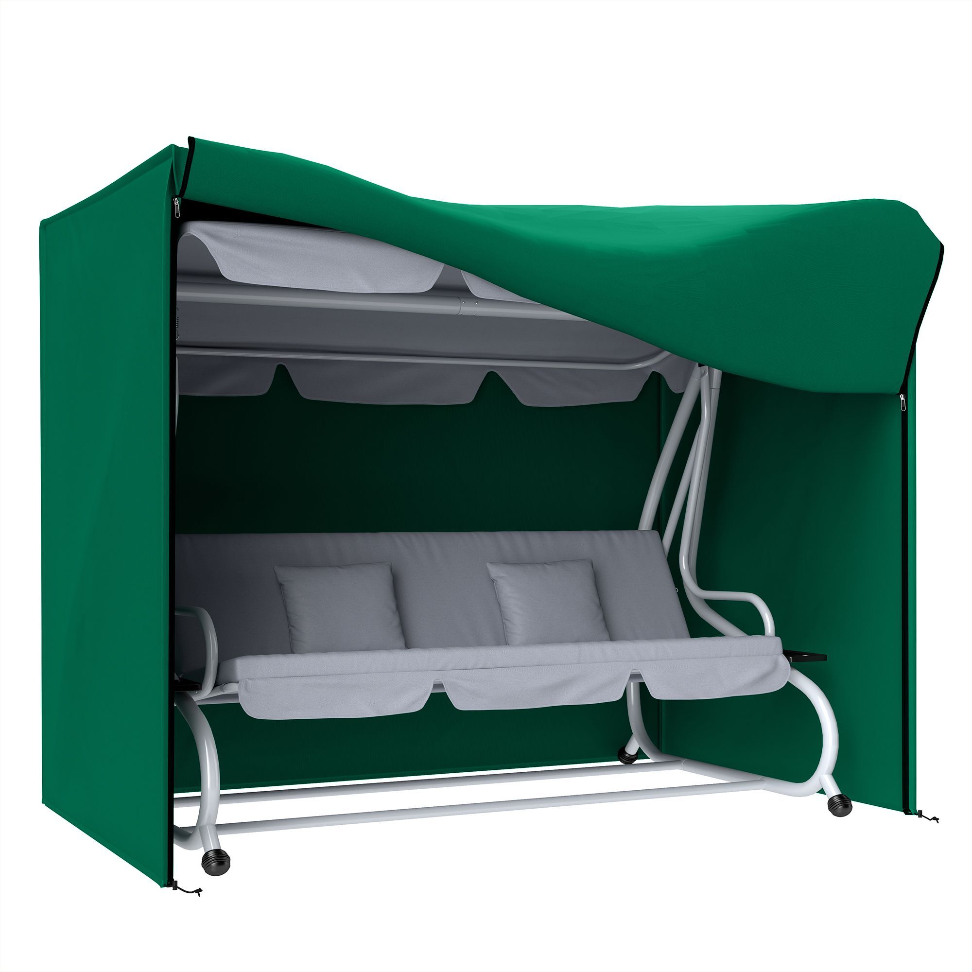 Outsunny 220 X 125cm Three-seater Swing Chair Protective Cover - Green