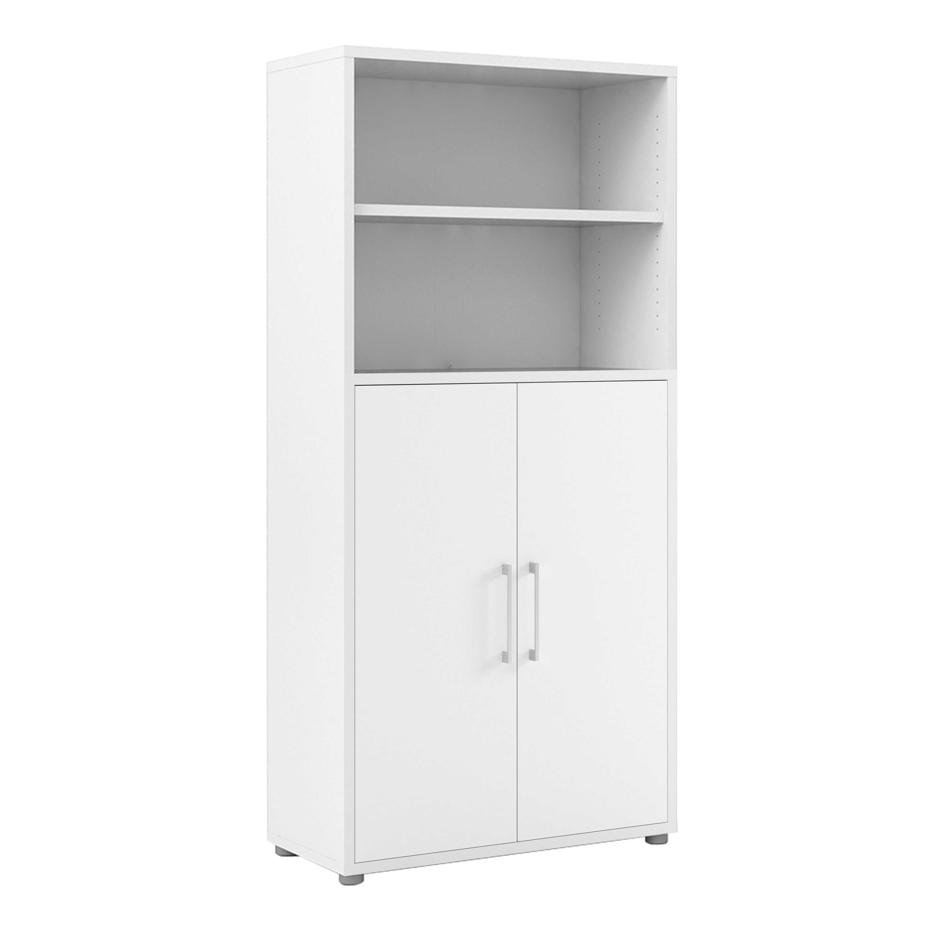 Prima Bookcase 3 Shelves With 2 Doors In White