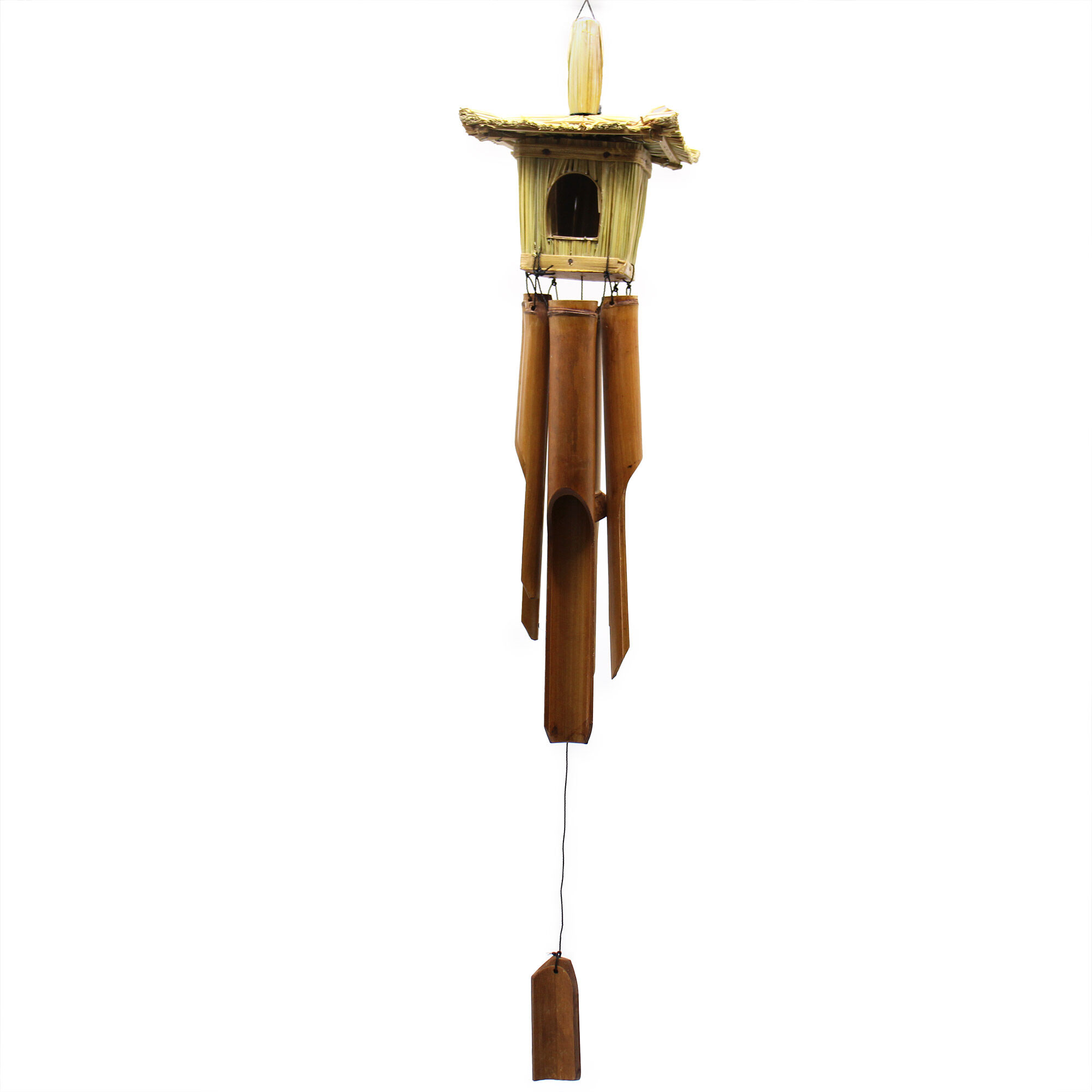 Square Seagrass Bird Box With Chimes 49x15cm