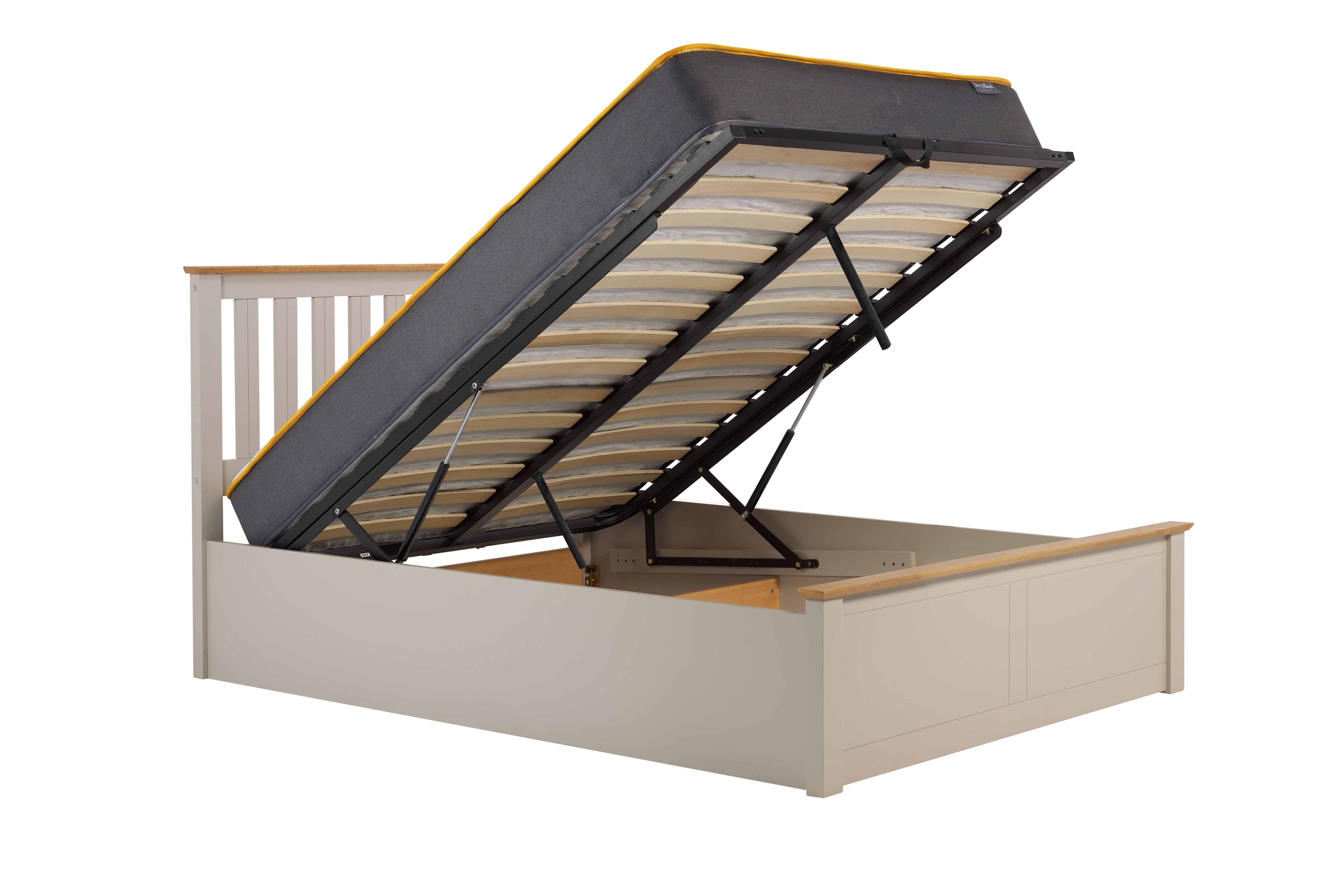 Phoenix Double Ottoman Bed Pearl Grey