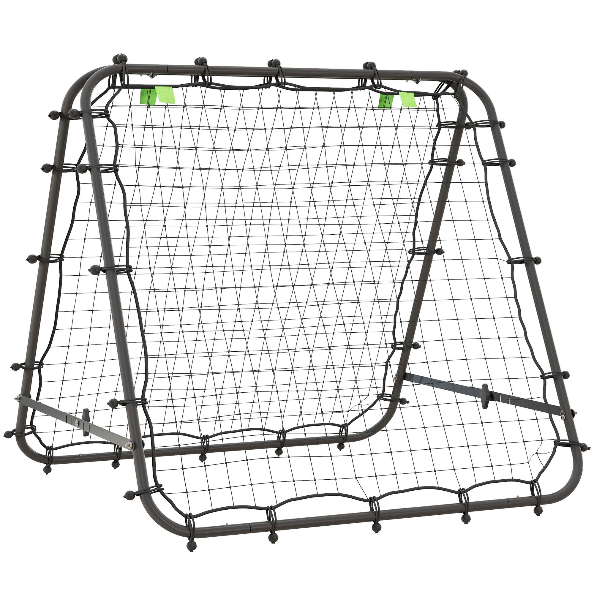 Homcom Double Sided Football Rebounder Net, Football Rebound Goal With 5 Adjustable Angles, Black
