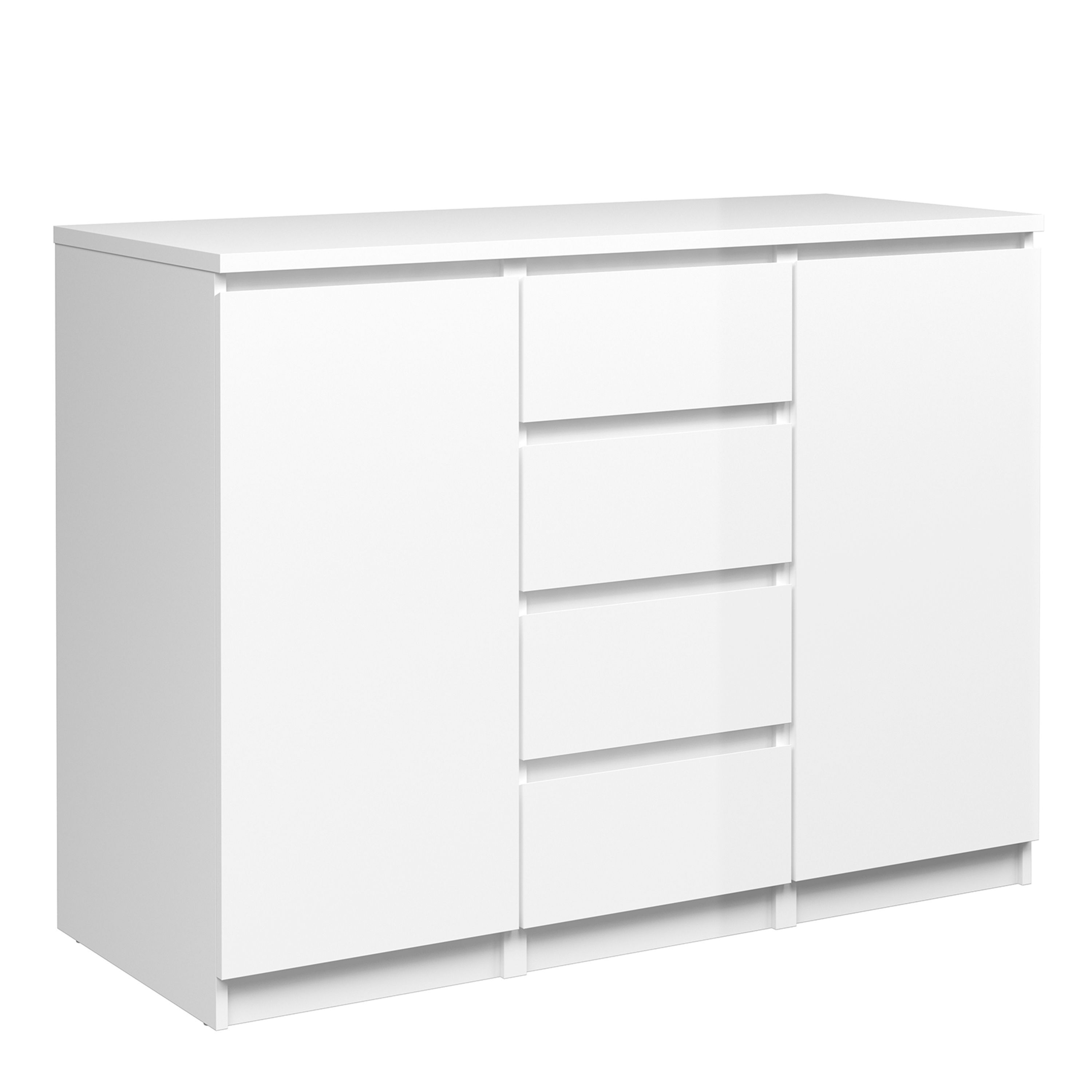 Naia Sideboard - 4 Drawers 2 Doors In White High Gloss