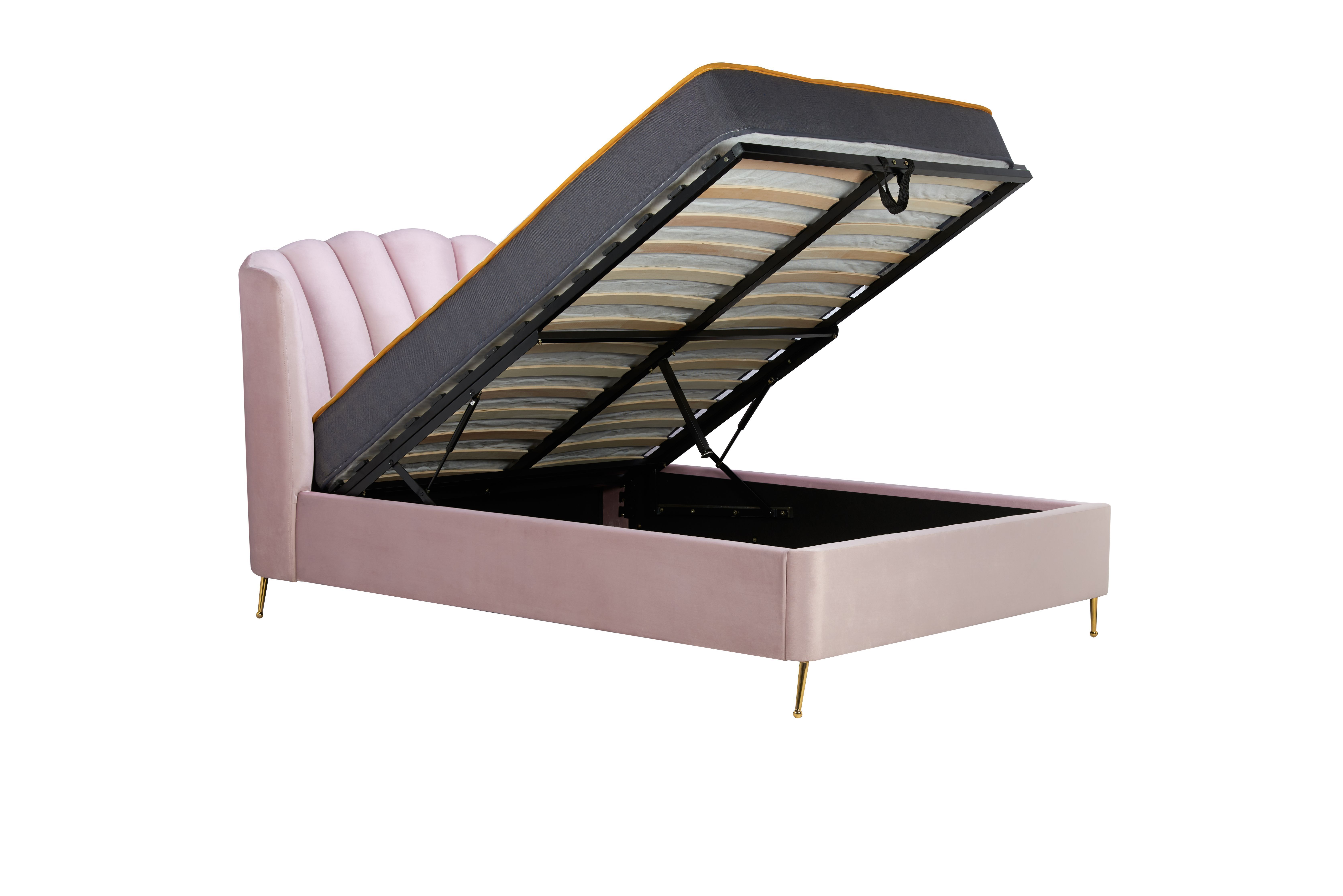 Lottie King Ottoman Bed Pink
