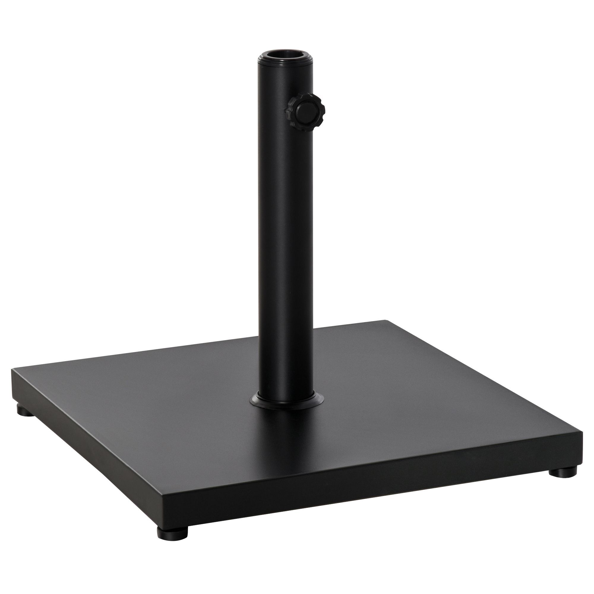 Outsunny Steel Square Parasol Stand Base W/ Adjustable Knob Umbrella Stand Black
