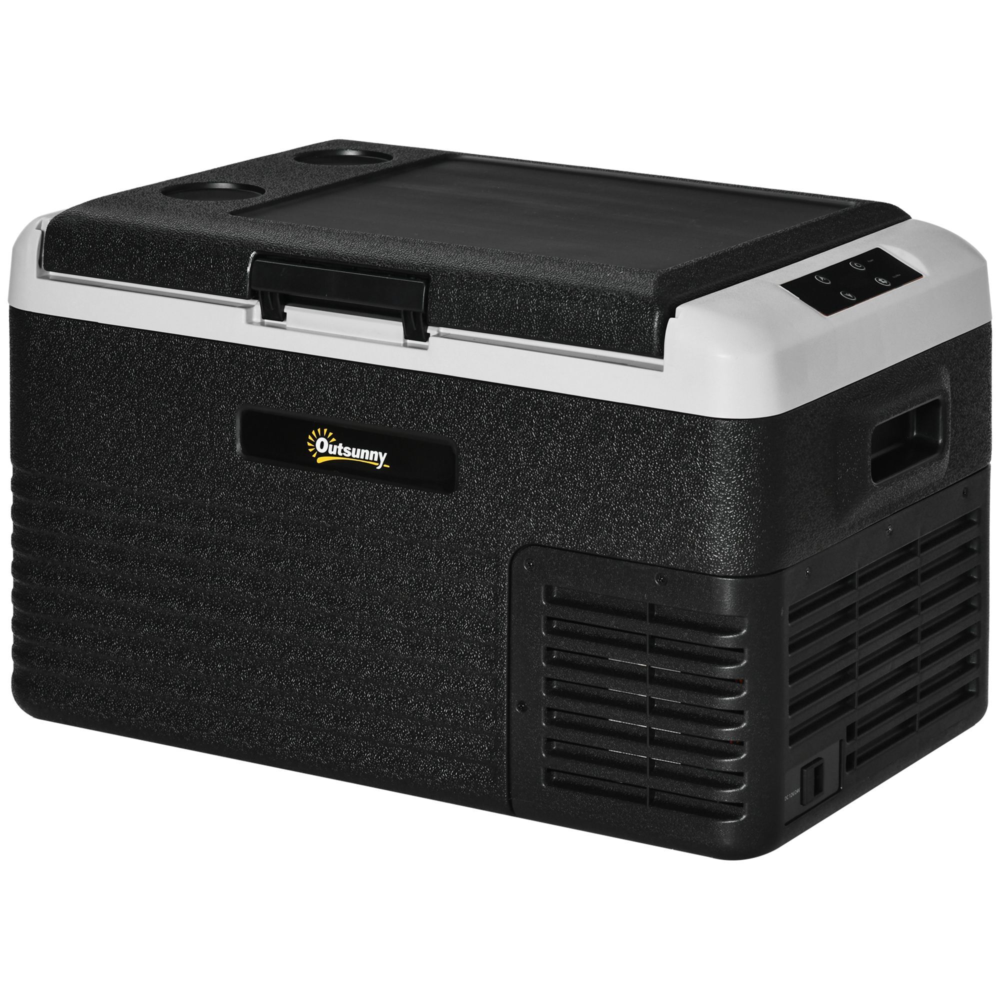 Outsunny 30l Car Refrigerator, Portable Compressor Car Fridge Freezer, Electric Cooler Box With 12/24v Dc And 110-240v Ac For Picnic, Down To -20℃