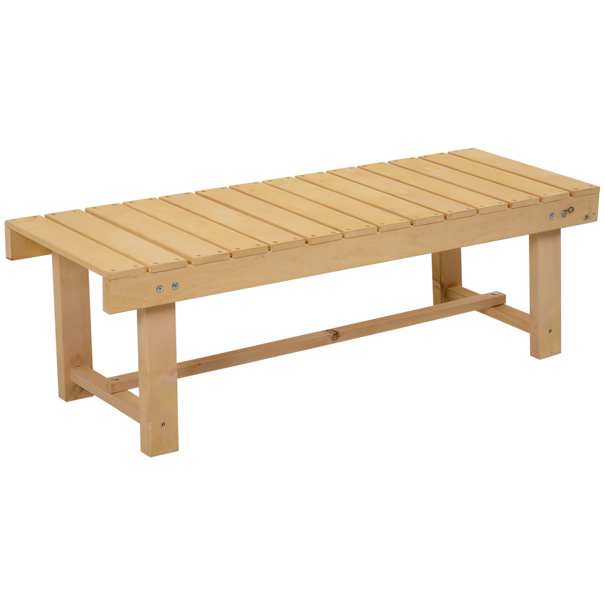 Outsunny 2-seater Outdoor Indoor Garden Wooden Bench Patio Loveseat Fir 110l X 38w Cm (5pc)