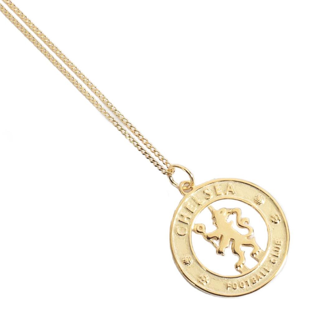 Chelsea Fc 18ct Gold Plated On Silver Pendant & Chain