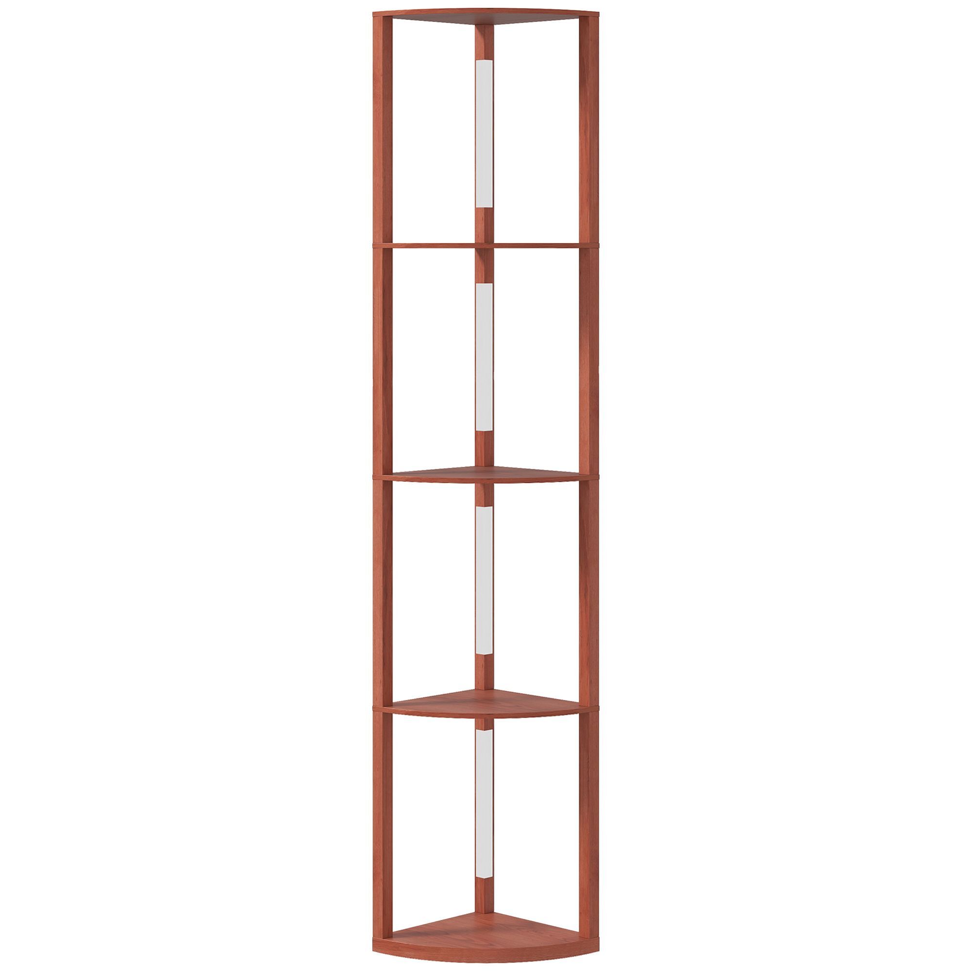 Homcom Corner Floor Lamp For Living Room Bedroom With Dimmable Warm White Led Light, Modern Tall Standing Lamp, Brown