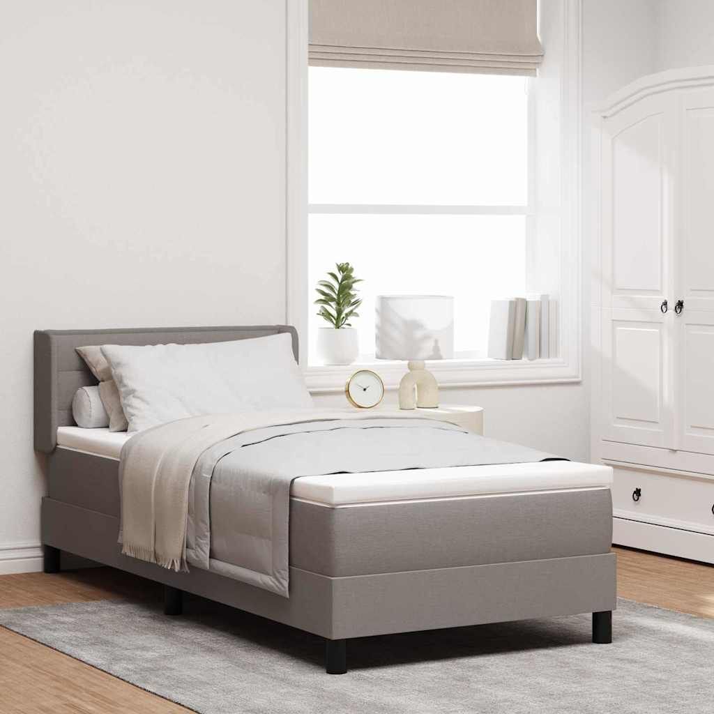 Vidaxl Box Spring Bed With Mattress Taupe 80x200 Cm Fabric, Vidaxl Headboard Lines Design Taupe 80 Cm Fabric