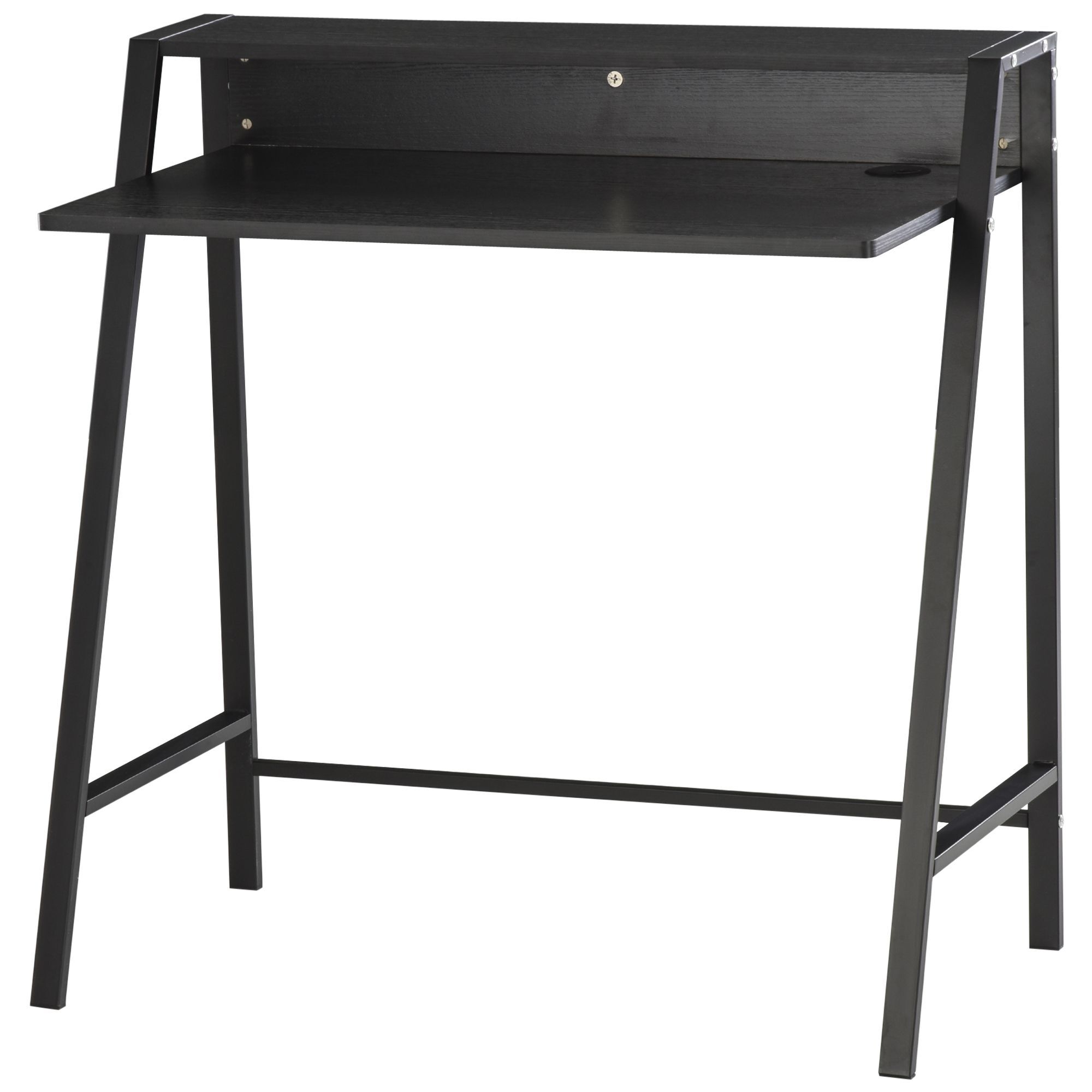 Homcom Writing Desk Computer Table Home Office Pc Laptop Workstation Storage Shelf Color Black