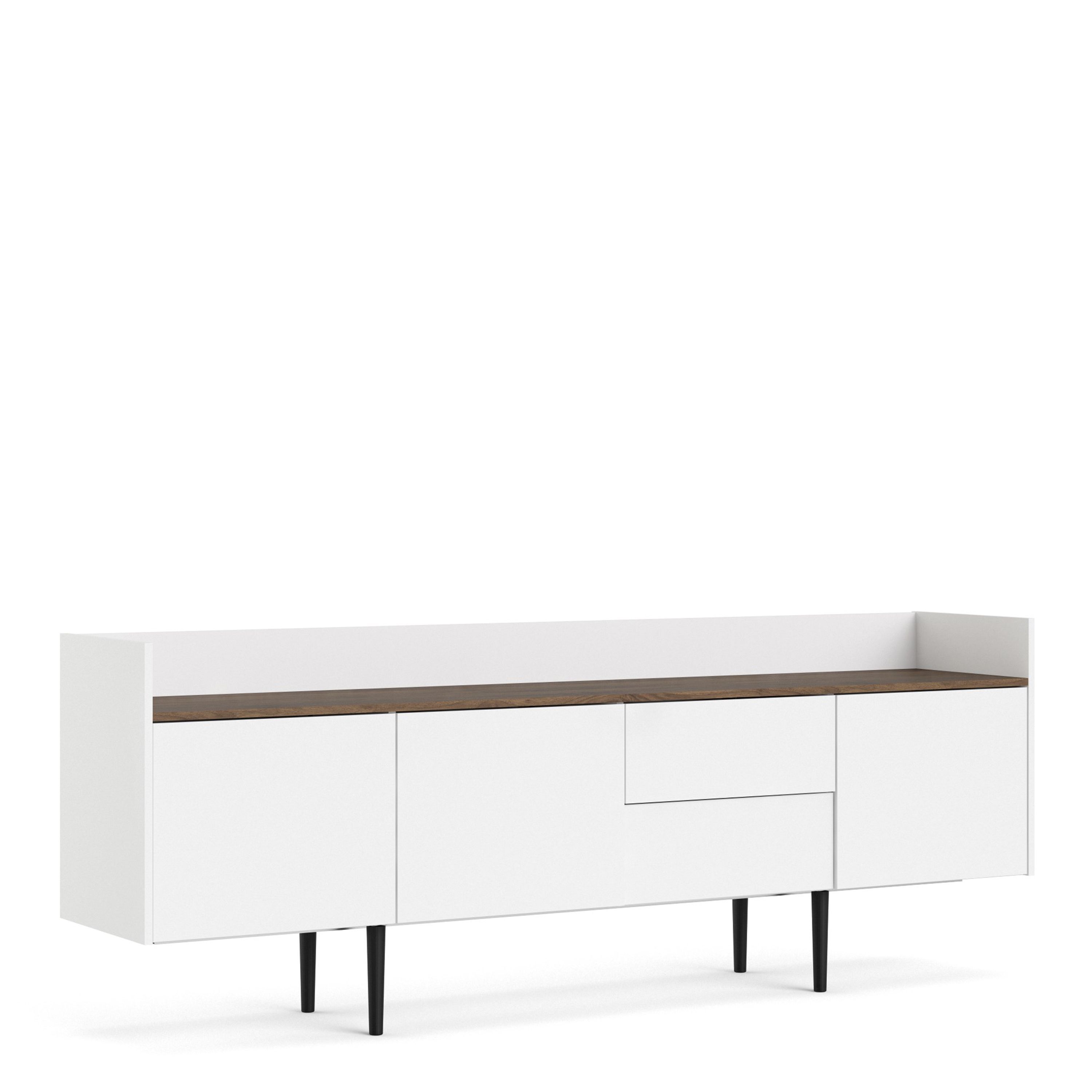 Unit Sideboard 2 Drawers 3 Doors In White And Walnut