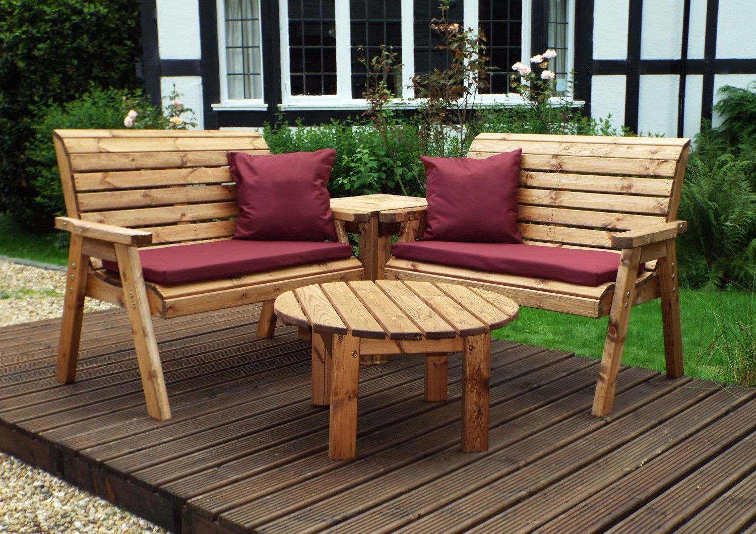 Four Seater Corner Unit - Burgundy