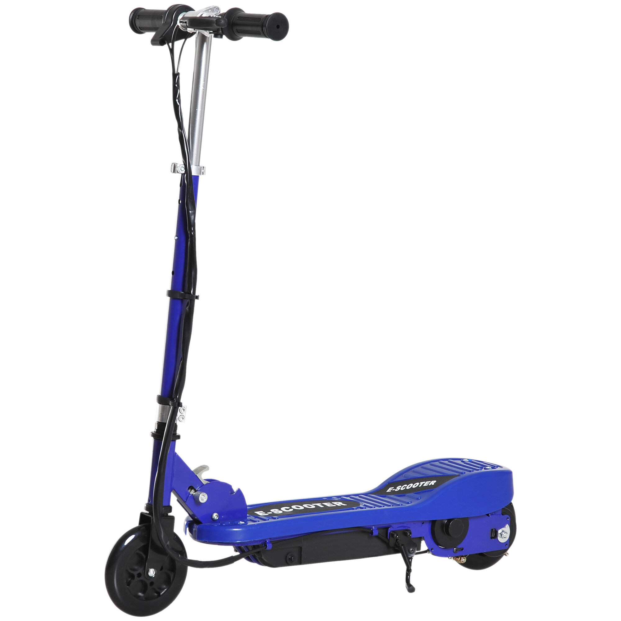 Homcom Kids Folding Electric Bike Children E Scooter Ride On Toy 2x12v Recharge Battery 120w Adjustable Height Pu Wheels Suitable For 7 - 14 Yrs Blue