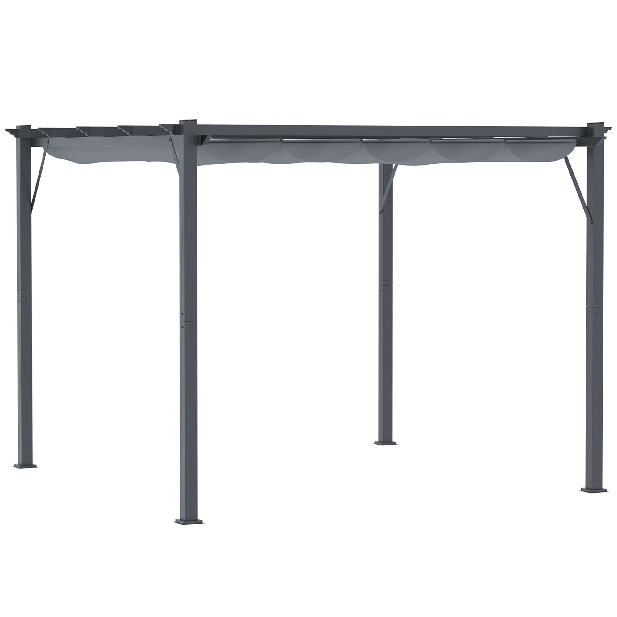 Outsunny 3 X 3 M Aluminum Gazebo, With Retractable Roof - Grey