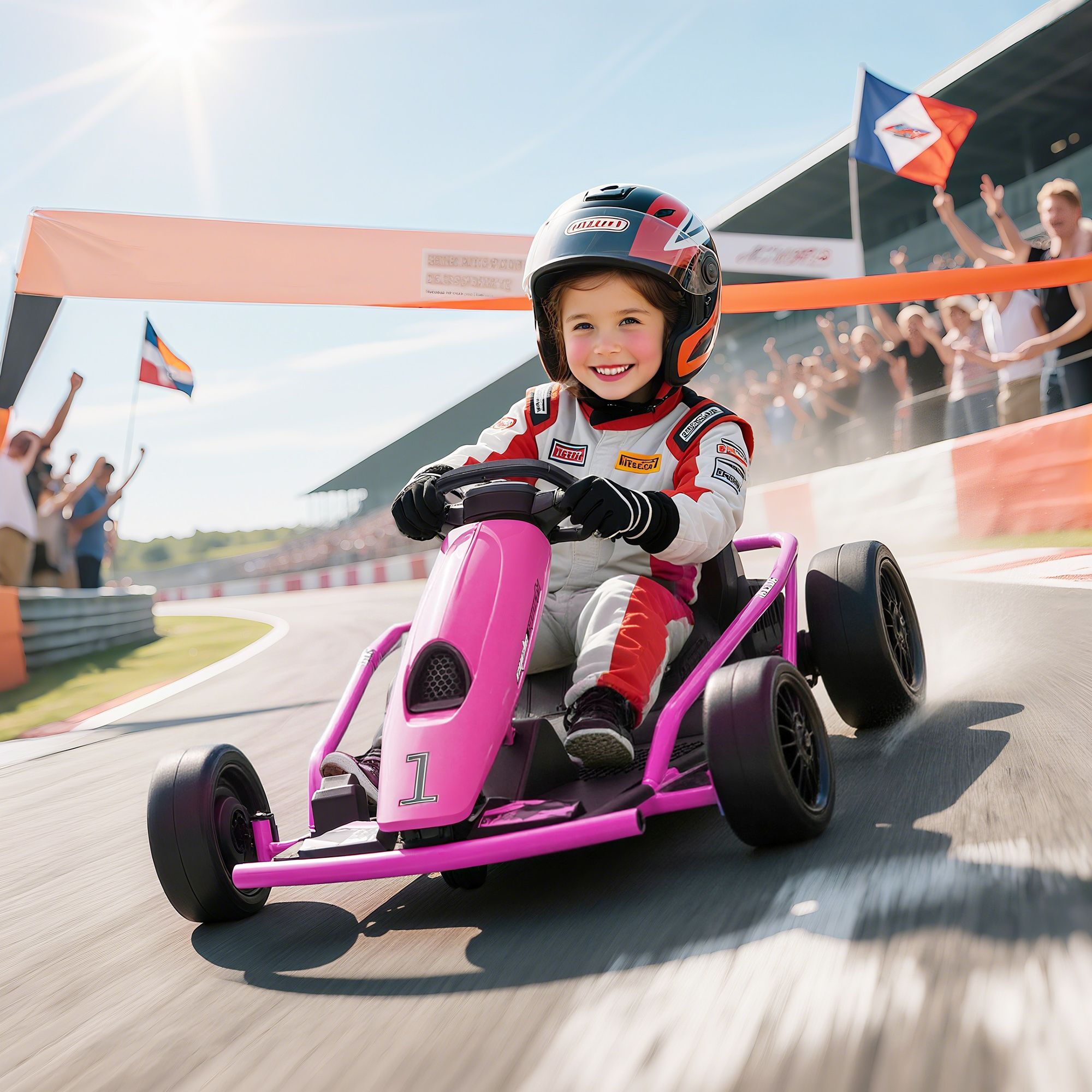 Homcom 24v Electric Go Kart For Kids, Drift Ride-on Racing Go Kart With 2 Speeds, For Boys Girls Aged 8-12 Years Old, Pink