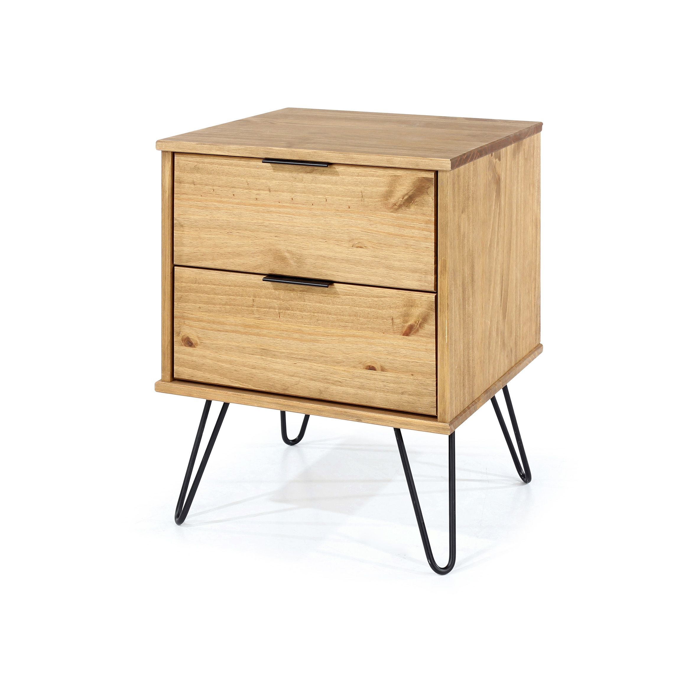 Augusta Pine 2 Drawer Bedside Cabinet