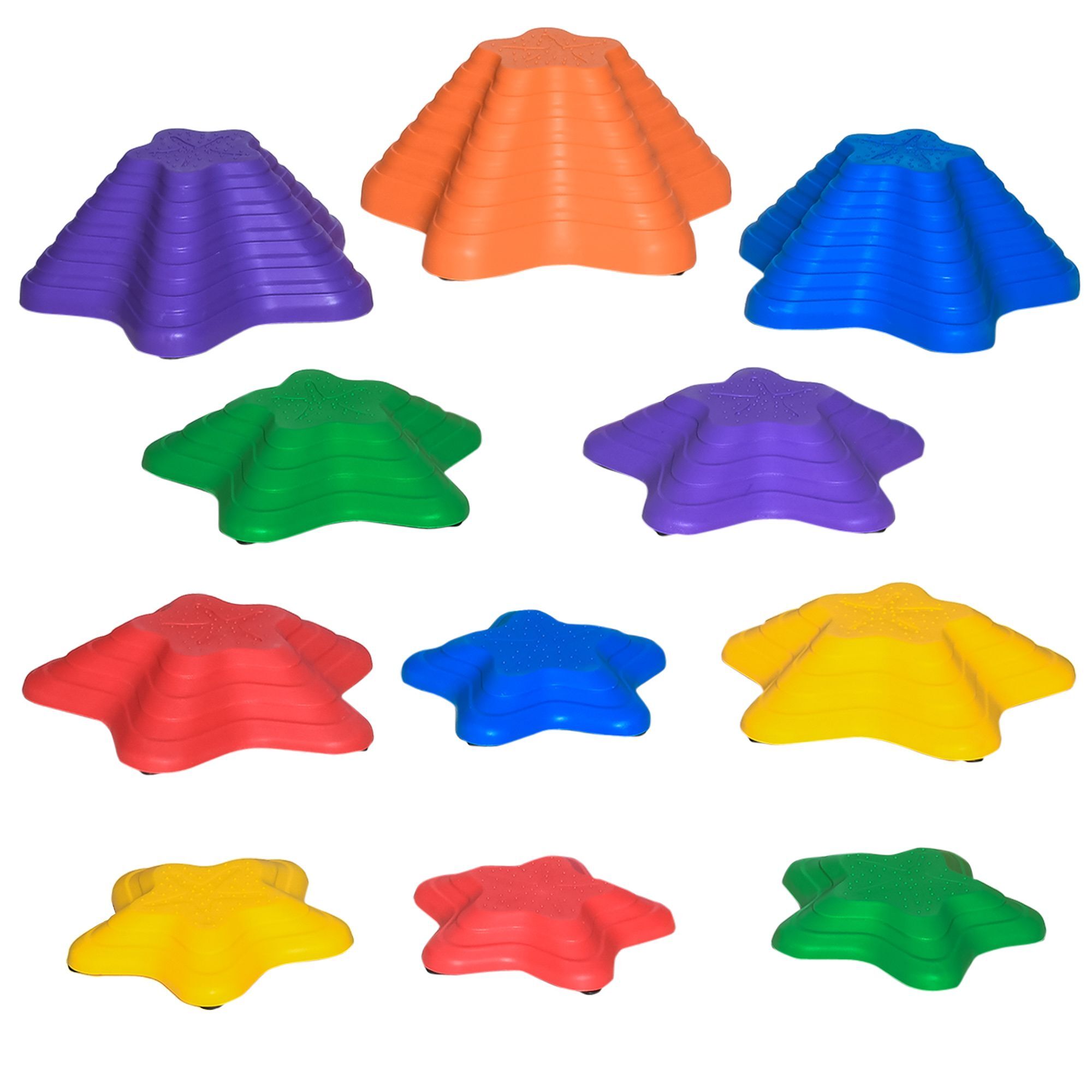 Outsunny 11pcs Balance Stepping Stones For Kids Starfish Style Non-slip Obstacle Course Stackable Balance Blocks Encourage Toddler Balance