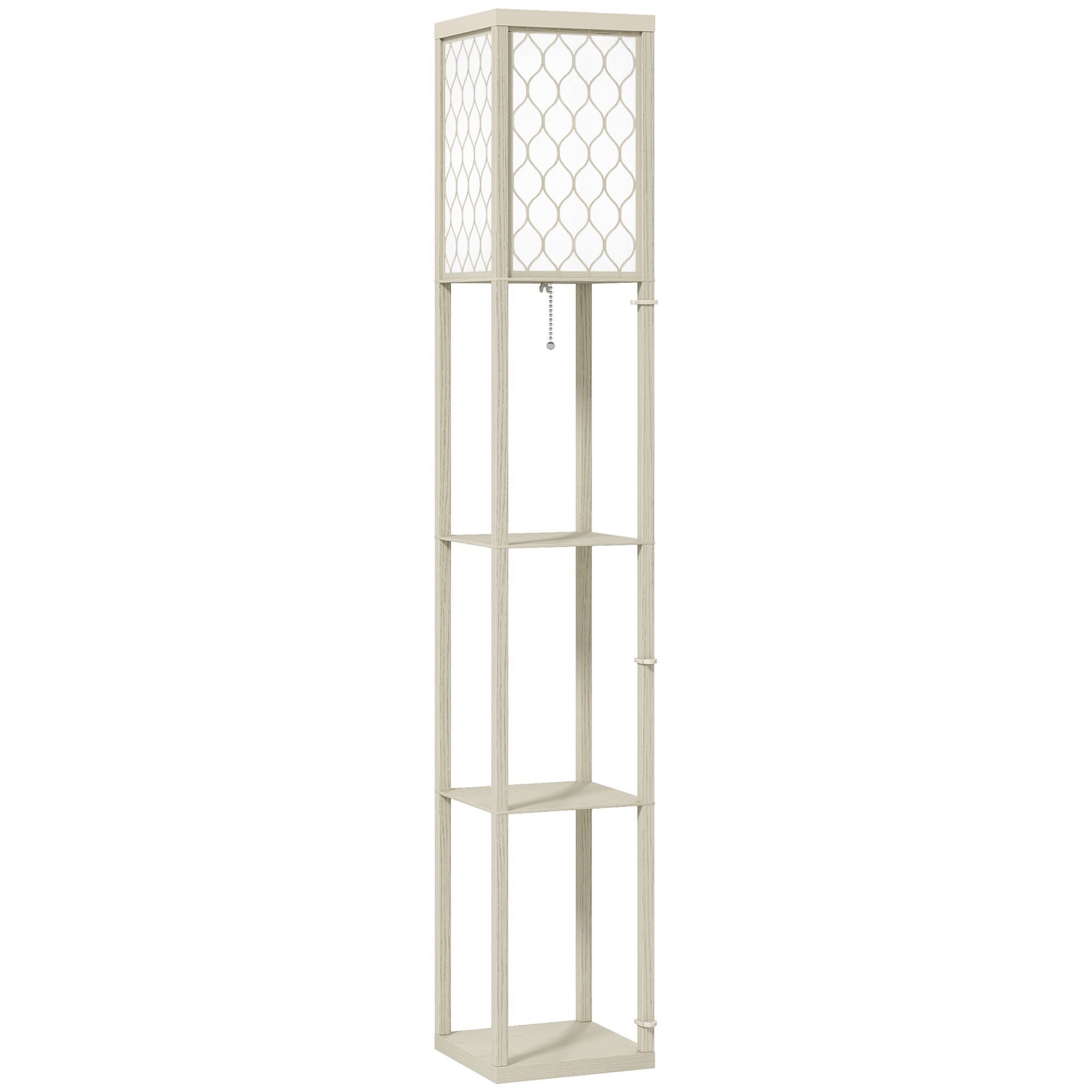 Homcom Three-shelf Standing Lamp - Oak/white