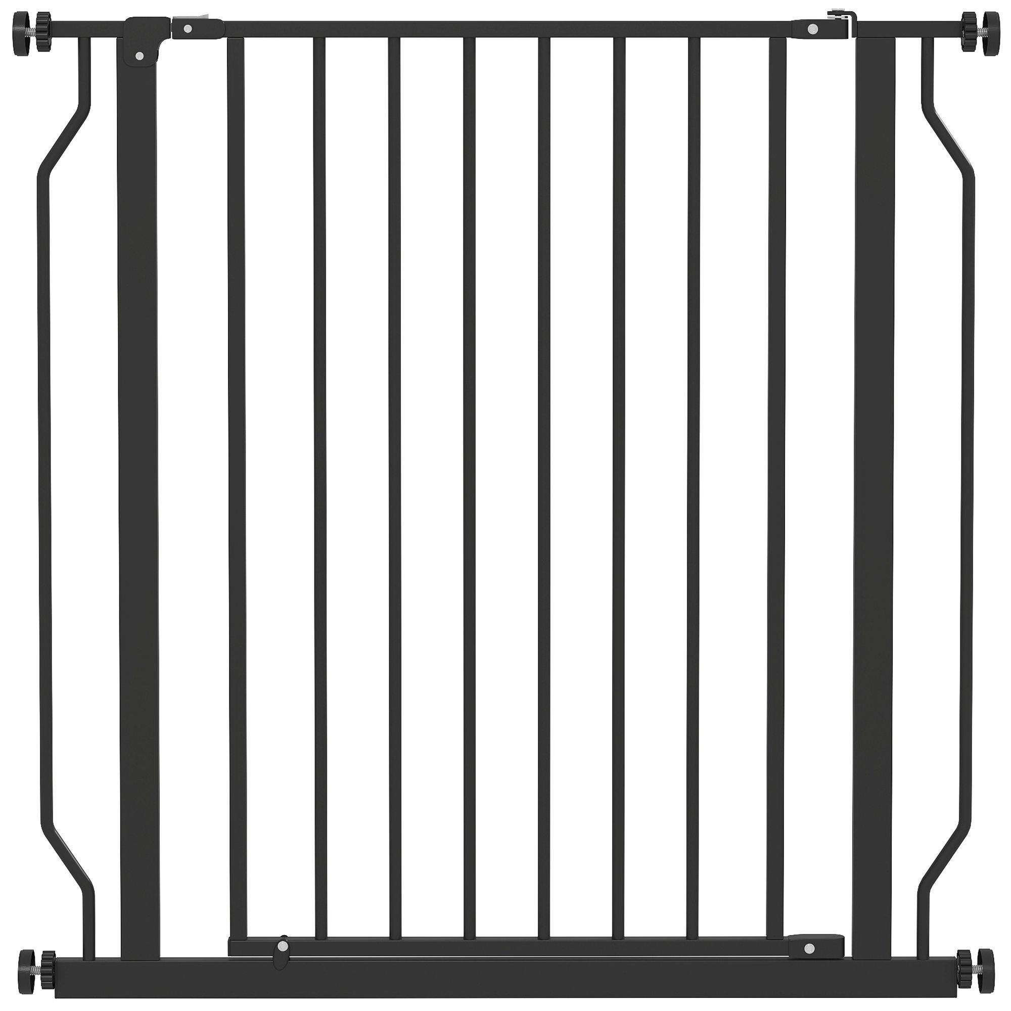 Pawhut Extra Wide Dog Safety Gate, With Door Pressure, For Doorways, Hallways, Staircases - Black