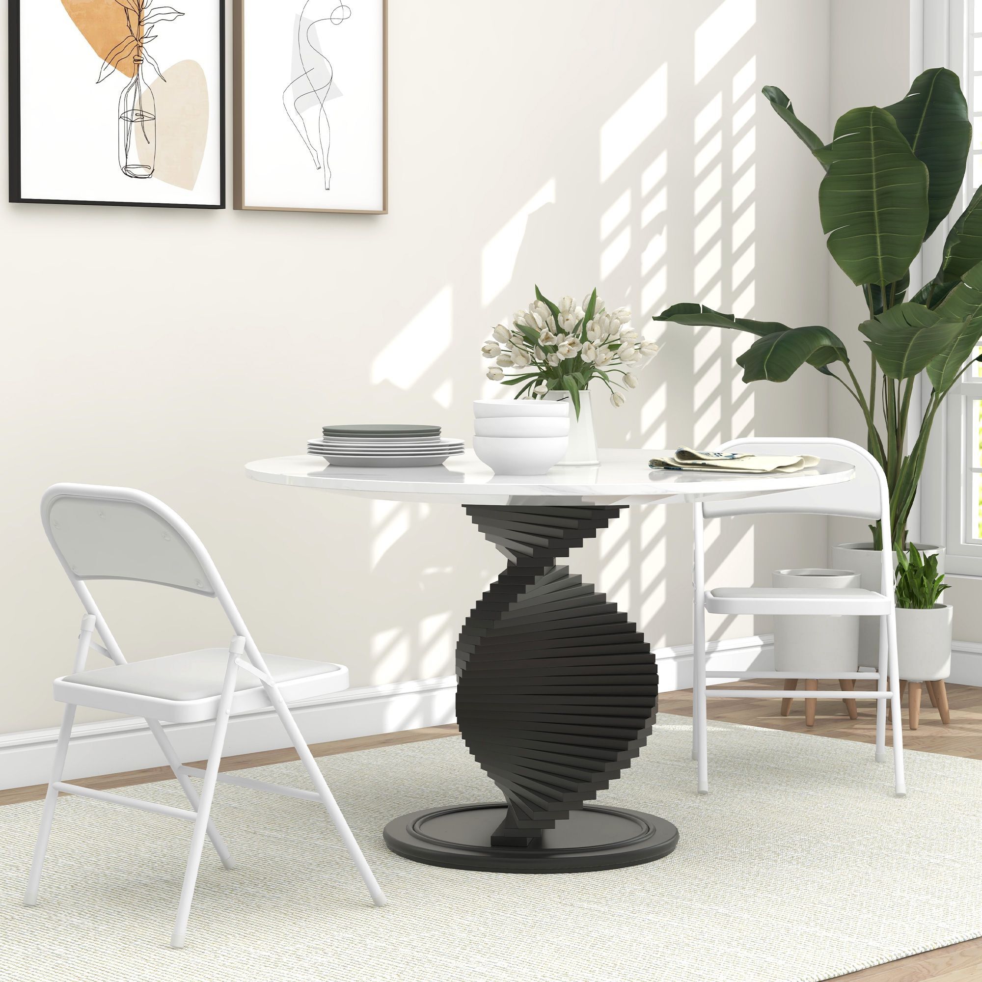 Homcom Set Of Two Cushioned Steel Folding Chairs - White