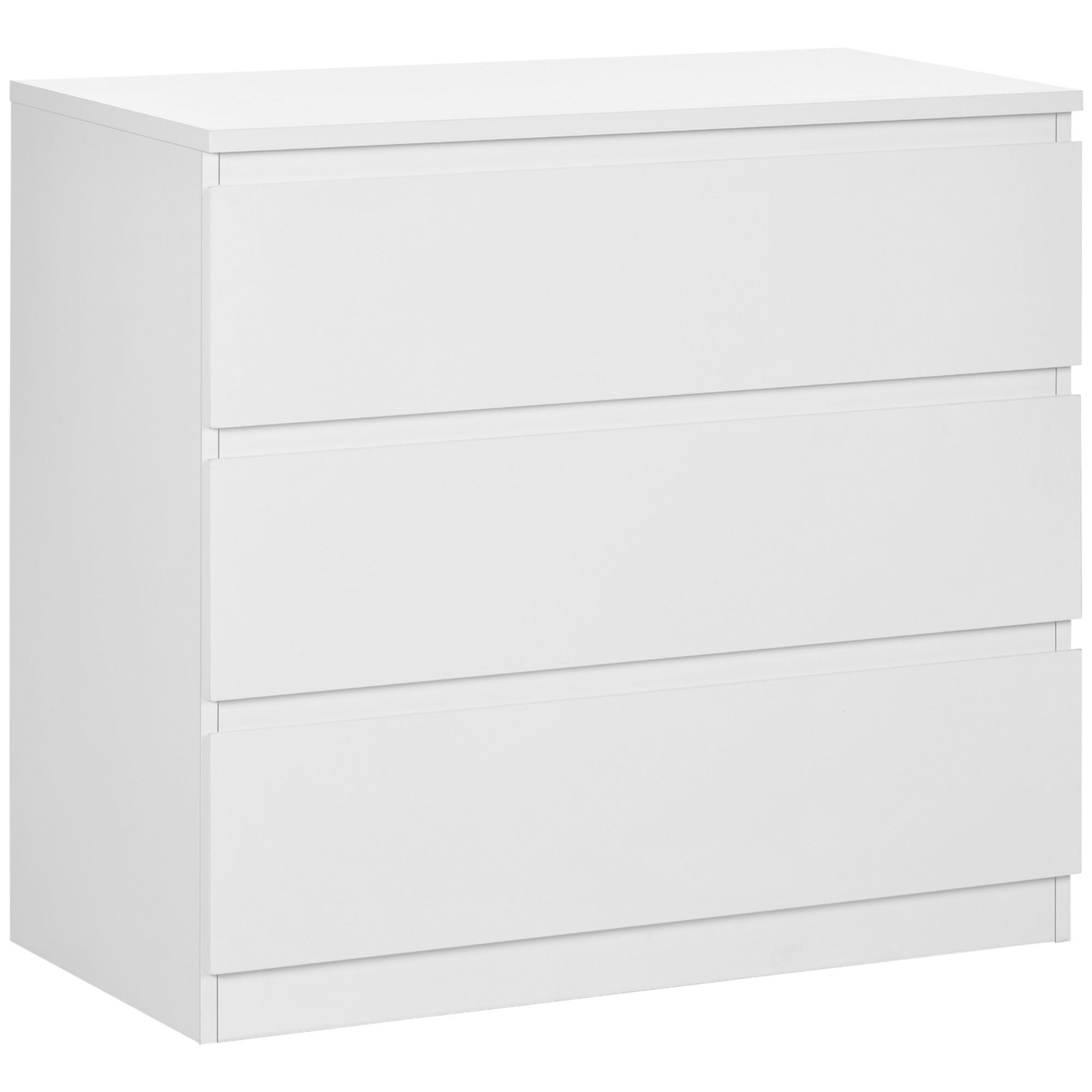 Homcom Chest Of Drawers, 3-drawer Storage Organiser Unit, White