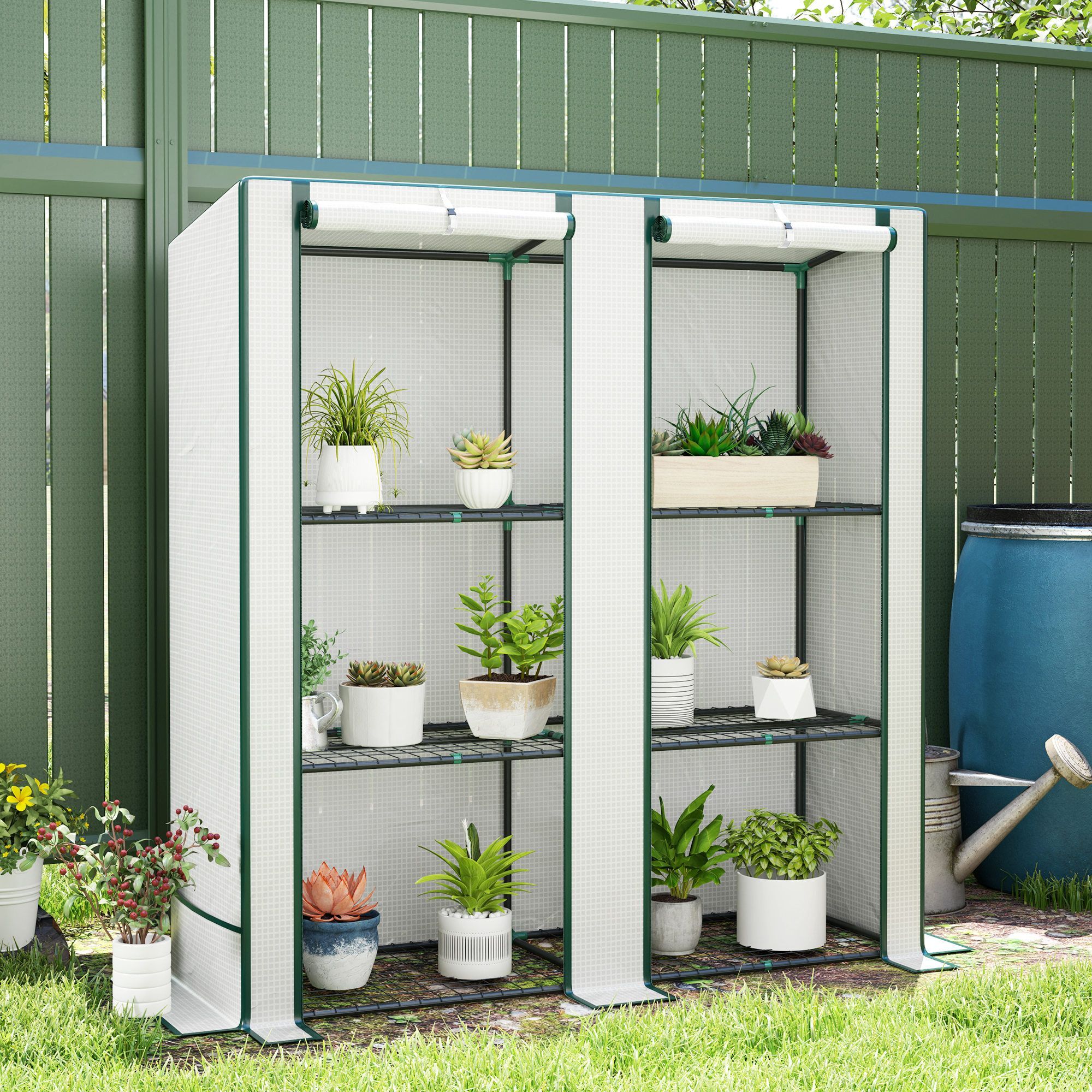 Outsunny Three-tier Mini Greenhouse - White
