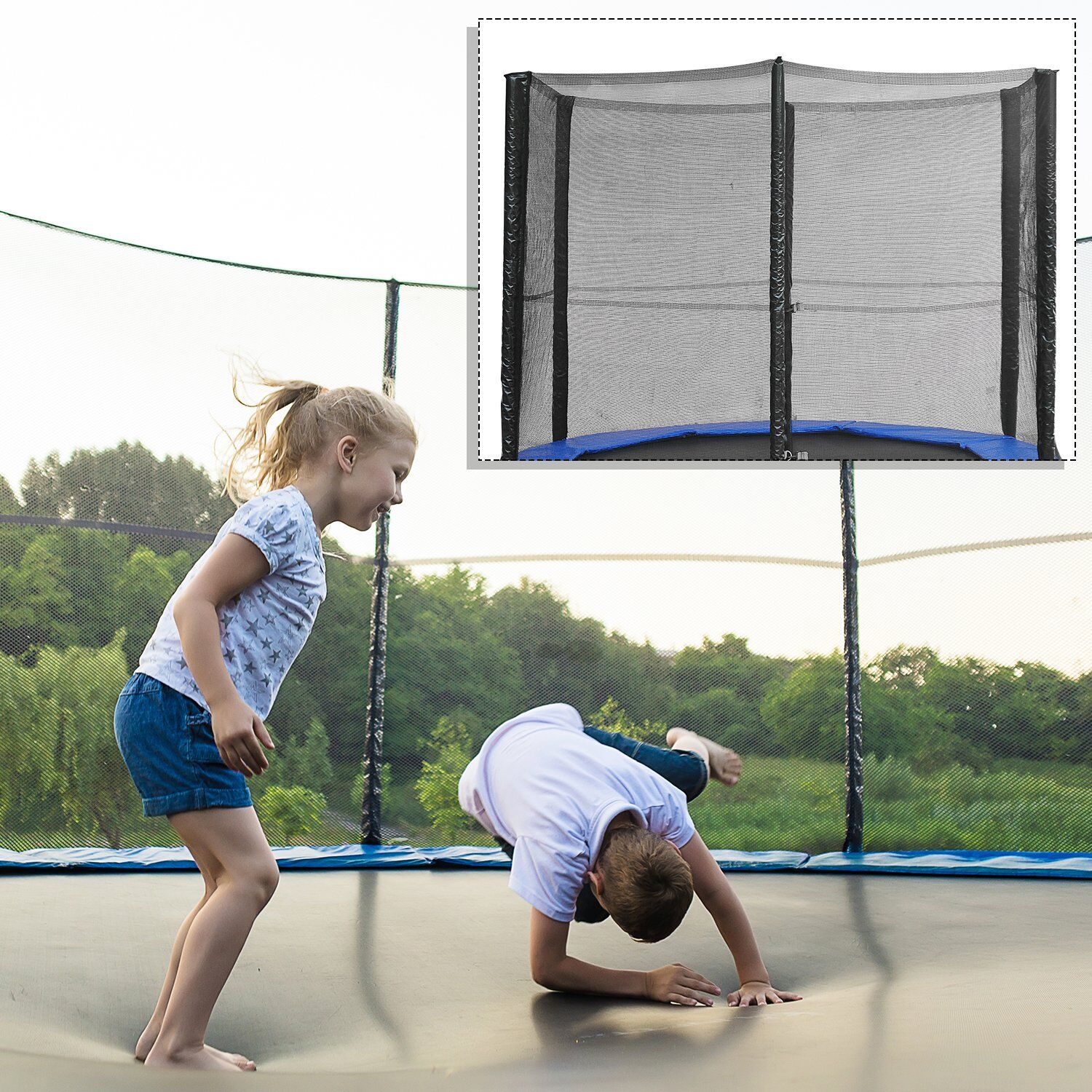 Homcom 10ft Replacement Safety Trampoline Net With Enclosure