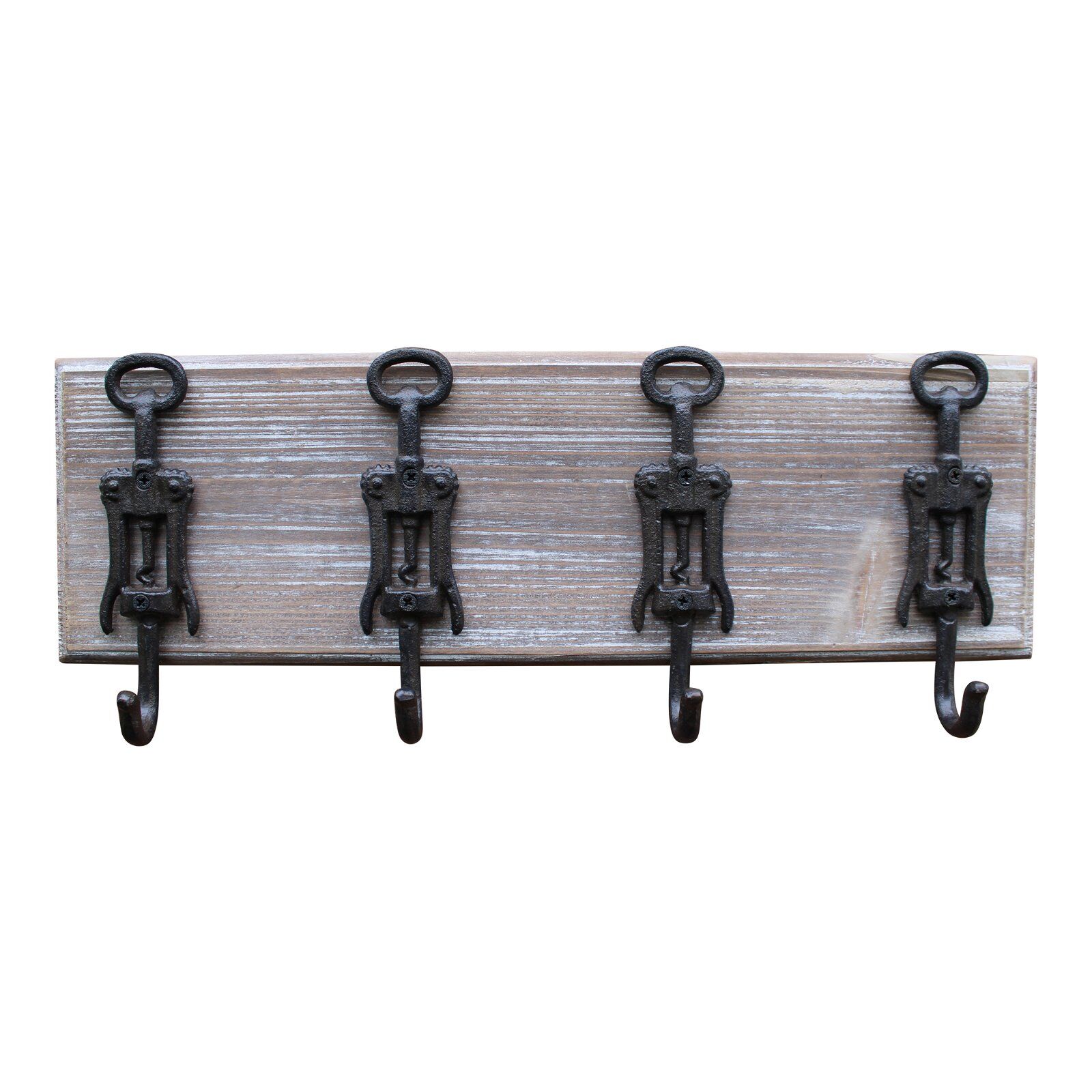 Rustic Cast Iron Wall Hooks, Sausage Dog Design With 3 Hooks