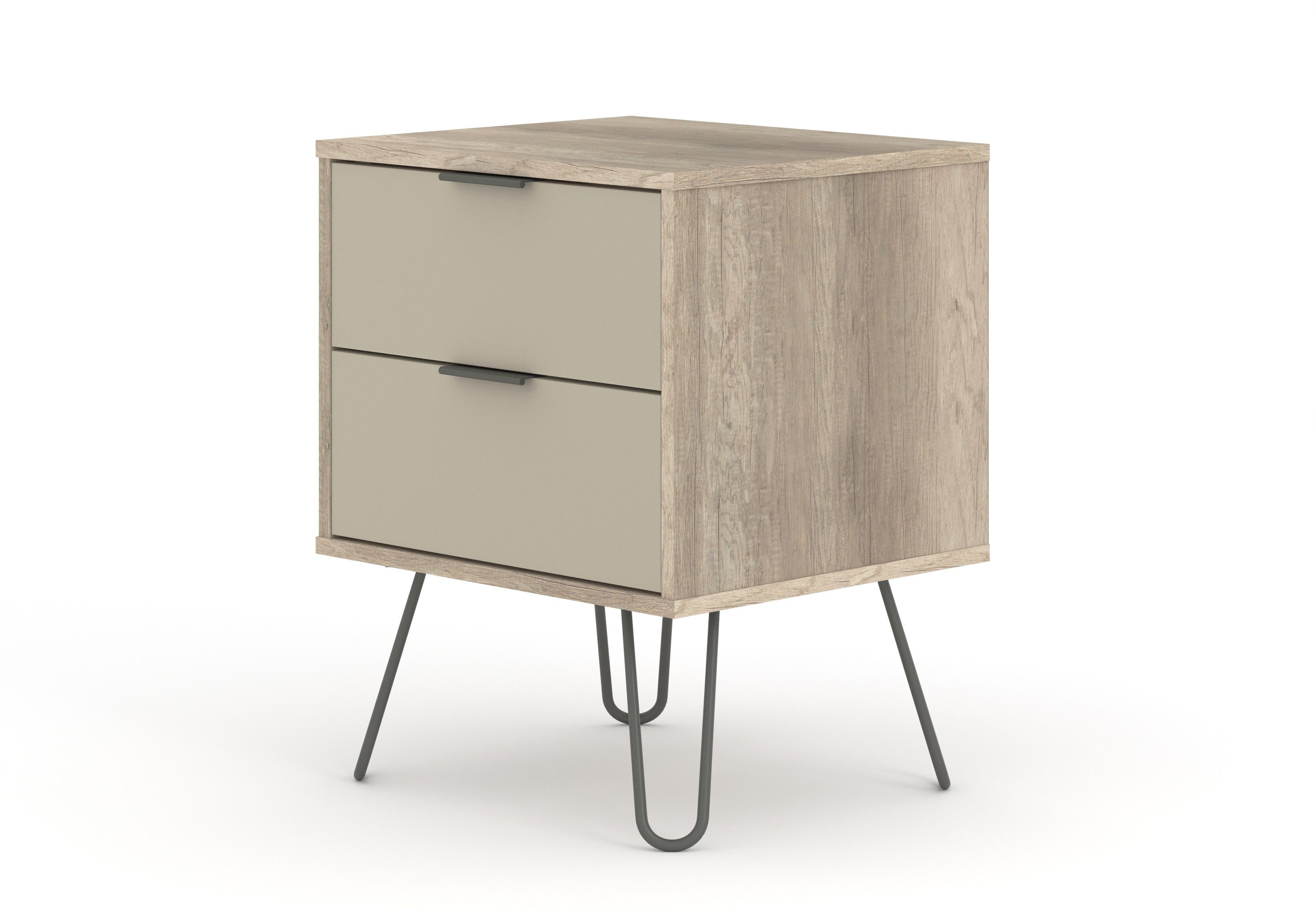 Augusta Driftwood 2 Drawer Bedside Cabinet
