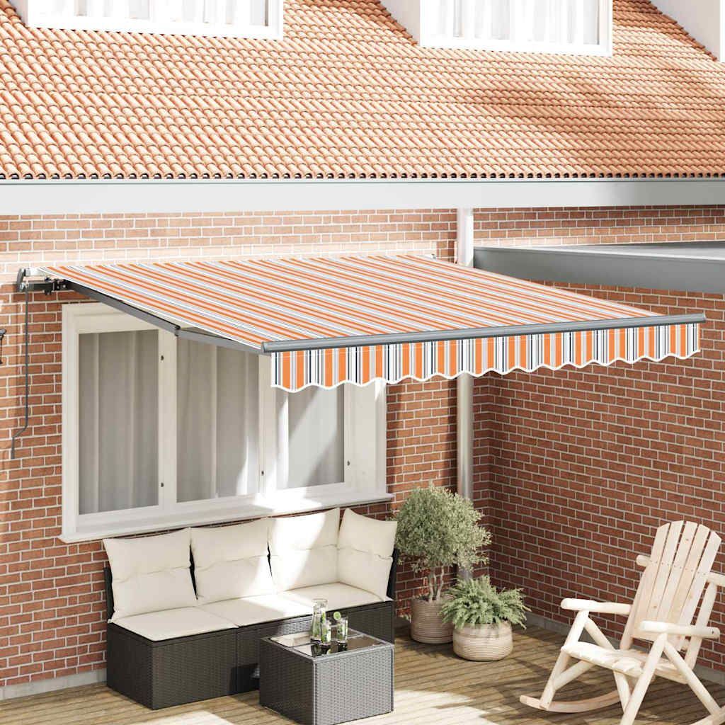 Vidaxl Manual Retractable Awning Multicolour Stripe 350x250 Cm