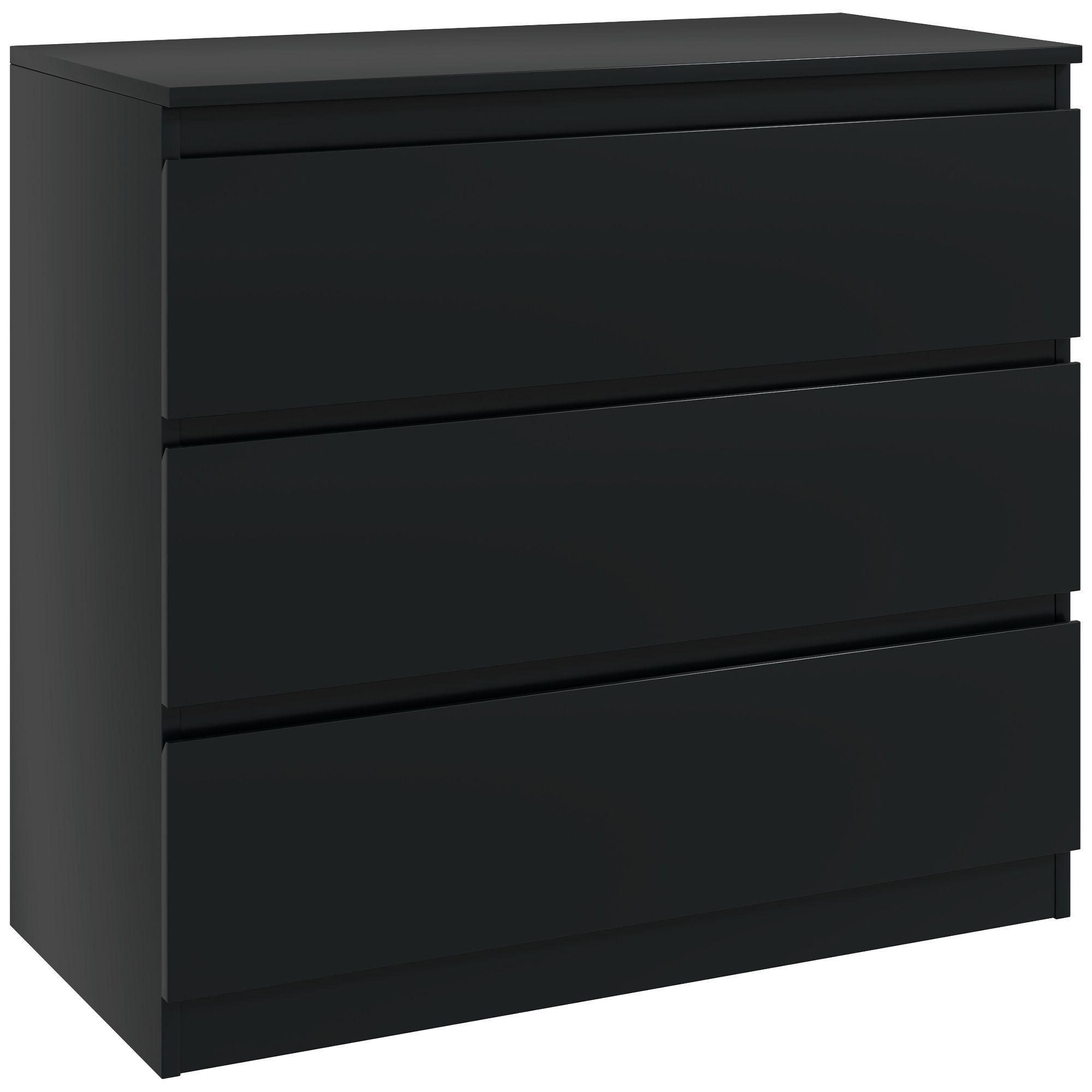 Homcom Chest Of Drawers, 3-drawer Storage Organiser Unit For Bedroom, Living Room, Black