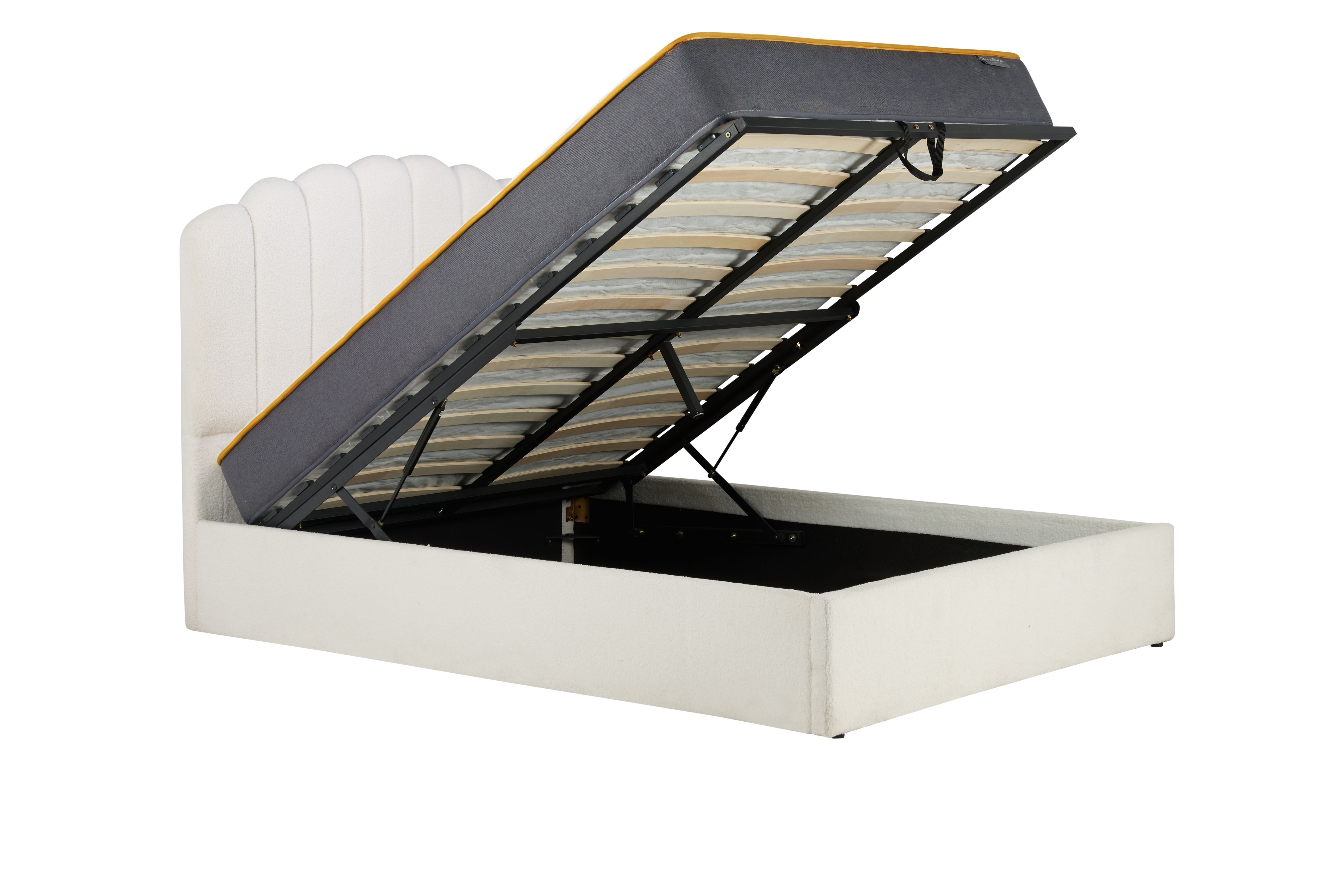 Monaco Double Ottoman Bed White