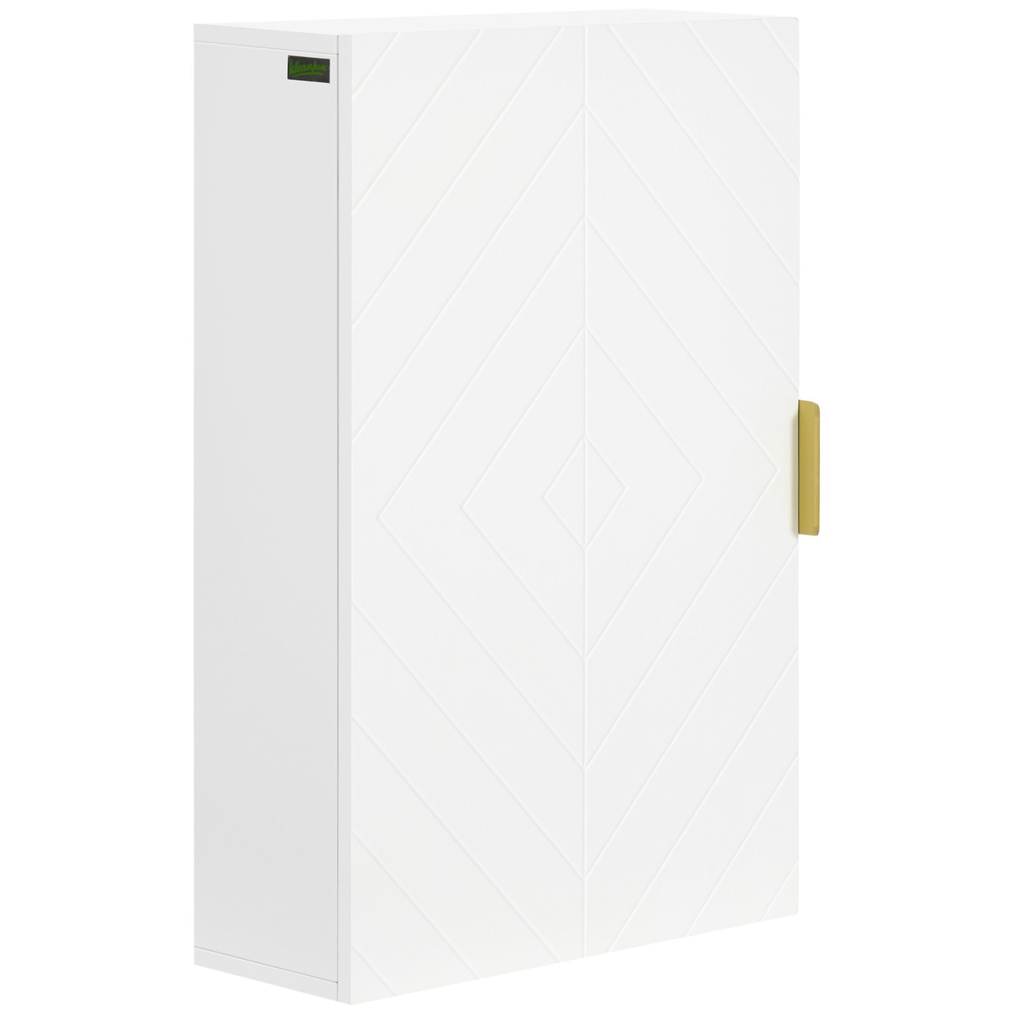 Kleankin Bathroom Wall Cabinet, Over Toilet Storage Cupboard With Adjustable Shelves, White
