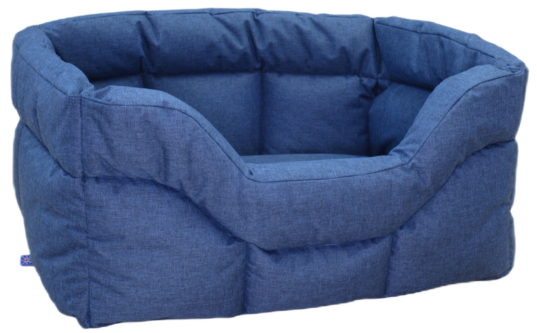 P&l Country Dog Heavy Duty Rectangular Waterproof Navy Blue Softee Beds Large Internal L75cm X W60 Cm X H27cm