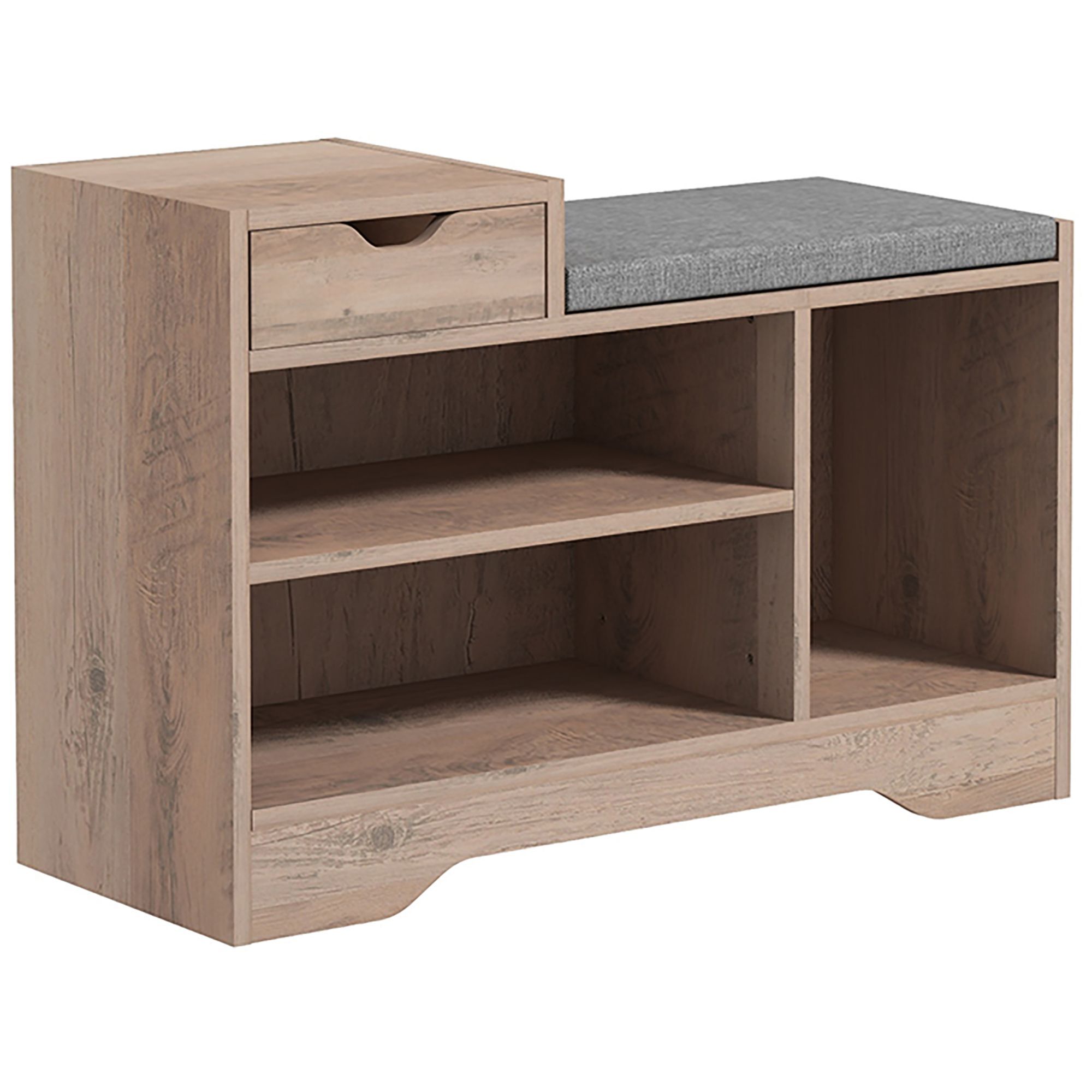 Homcom Multi-compartment Shoe Bench, With Seat - Grey