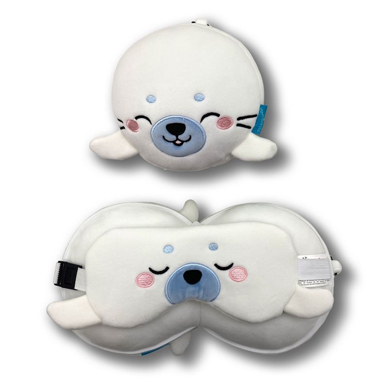 Relaxeazzz Travel Pillow & Eye Mask - Kai The Seal