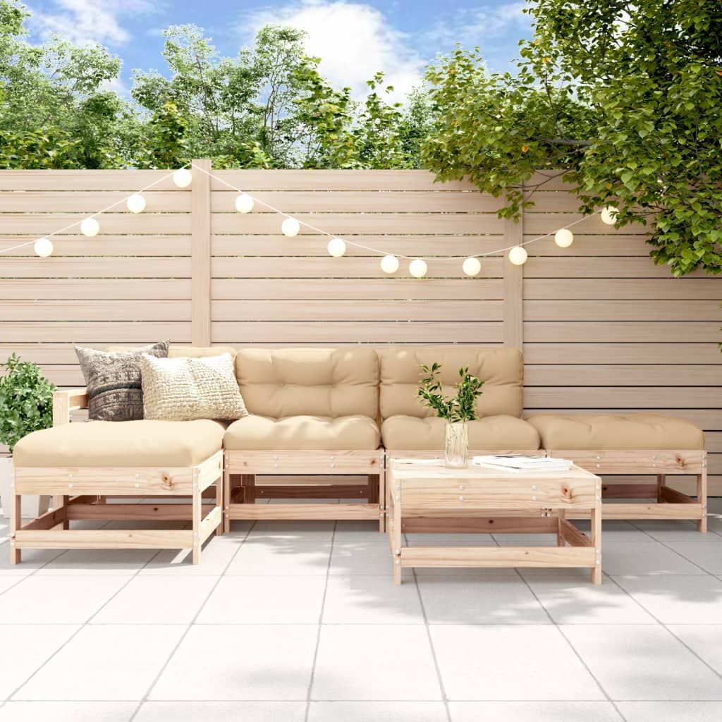 Vidaxl 6 Piece Garden Lounge Set Solid Wood Pine