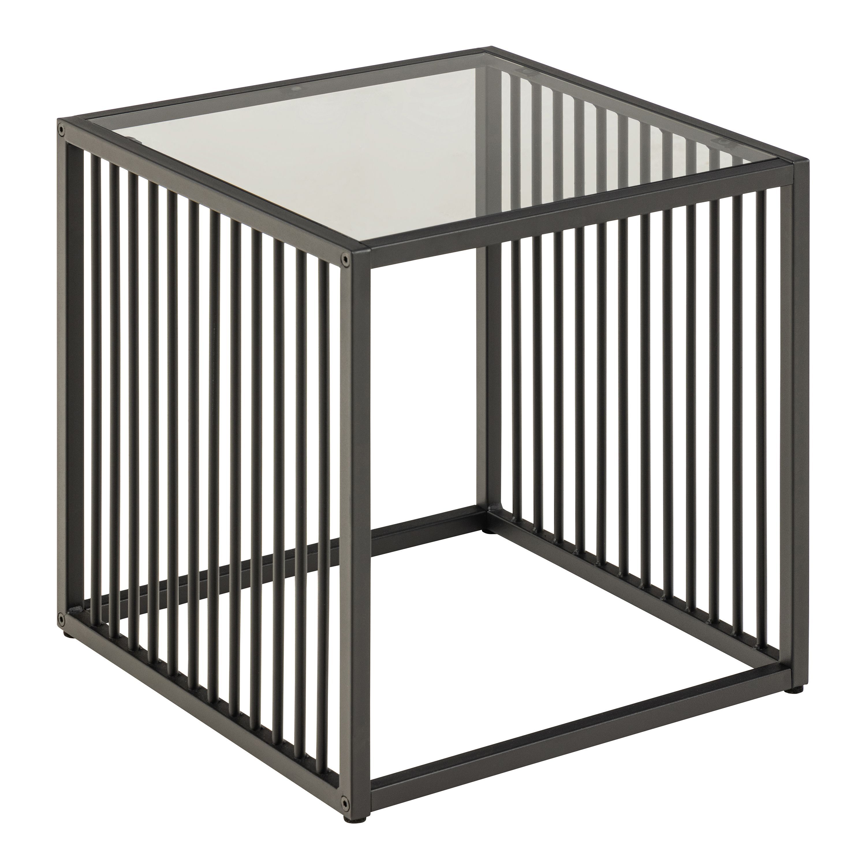 Strington Side Table In Black With Glass Top