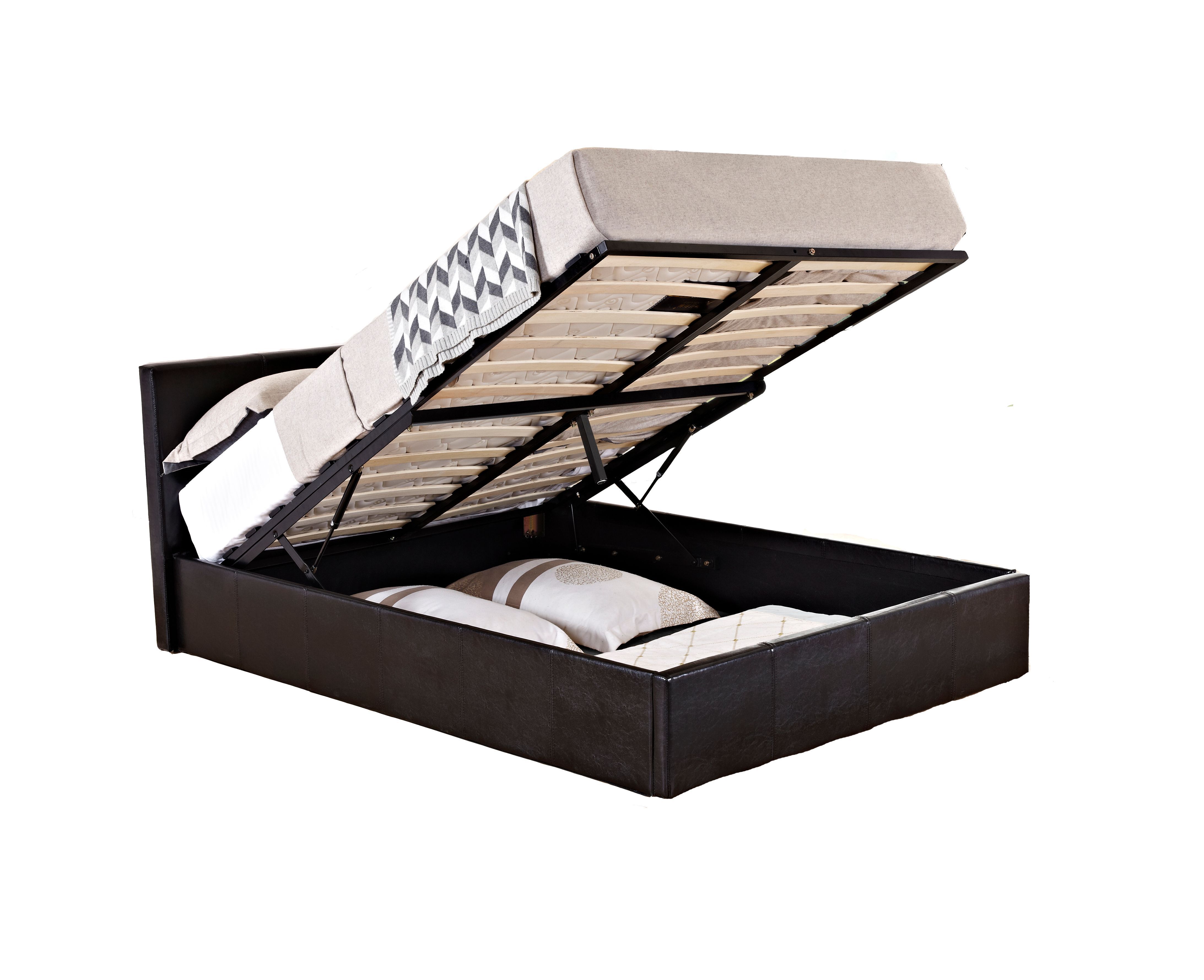 Berlin King Ottoman Bed Brown