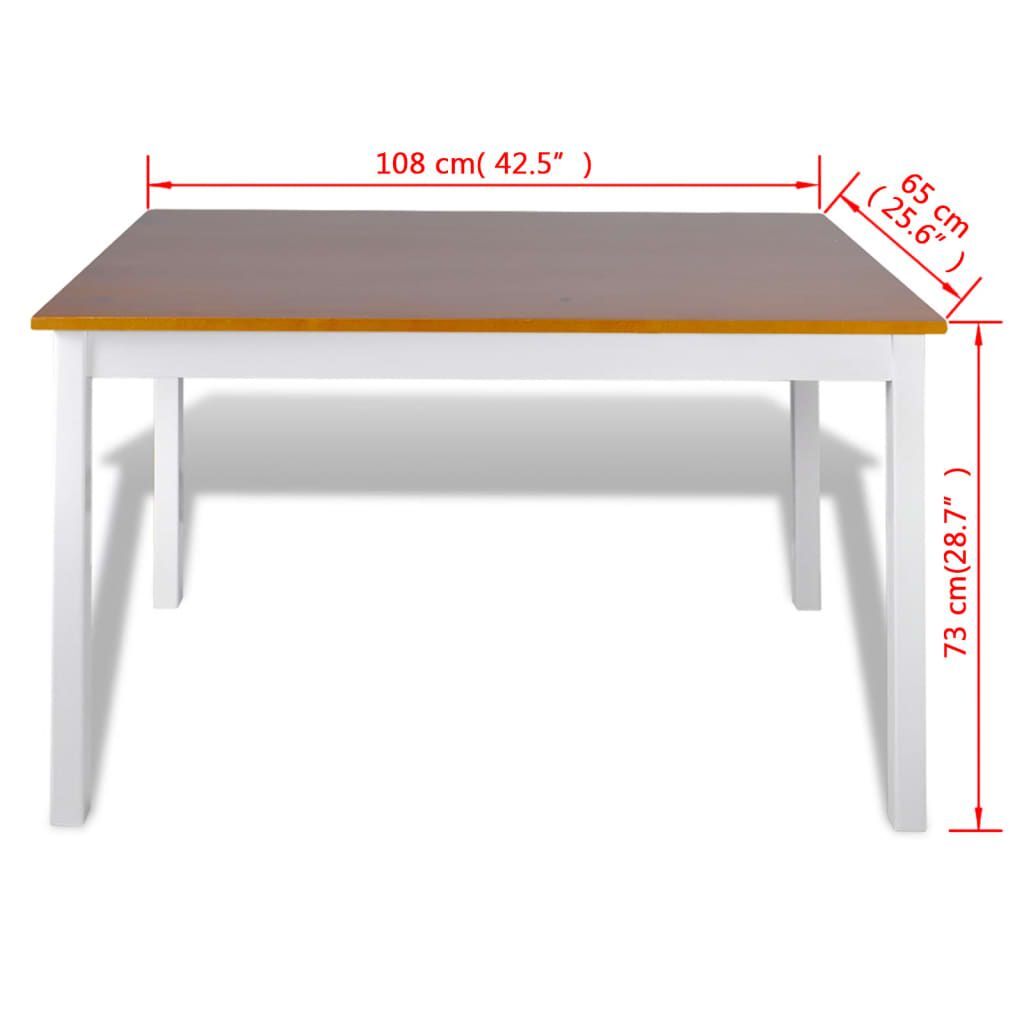 Vidaxl 5 Piece Dining Set Brown And White