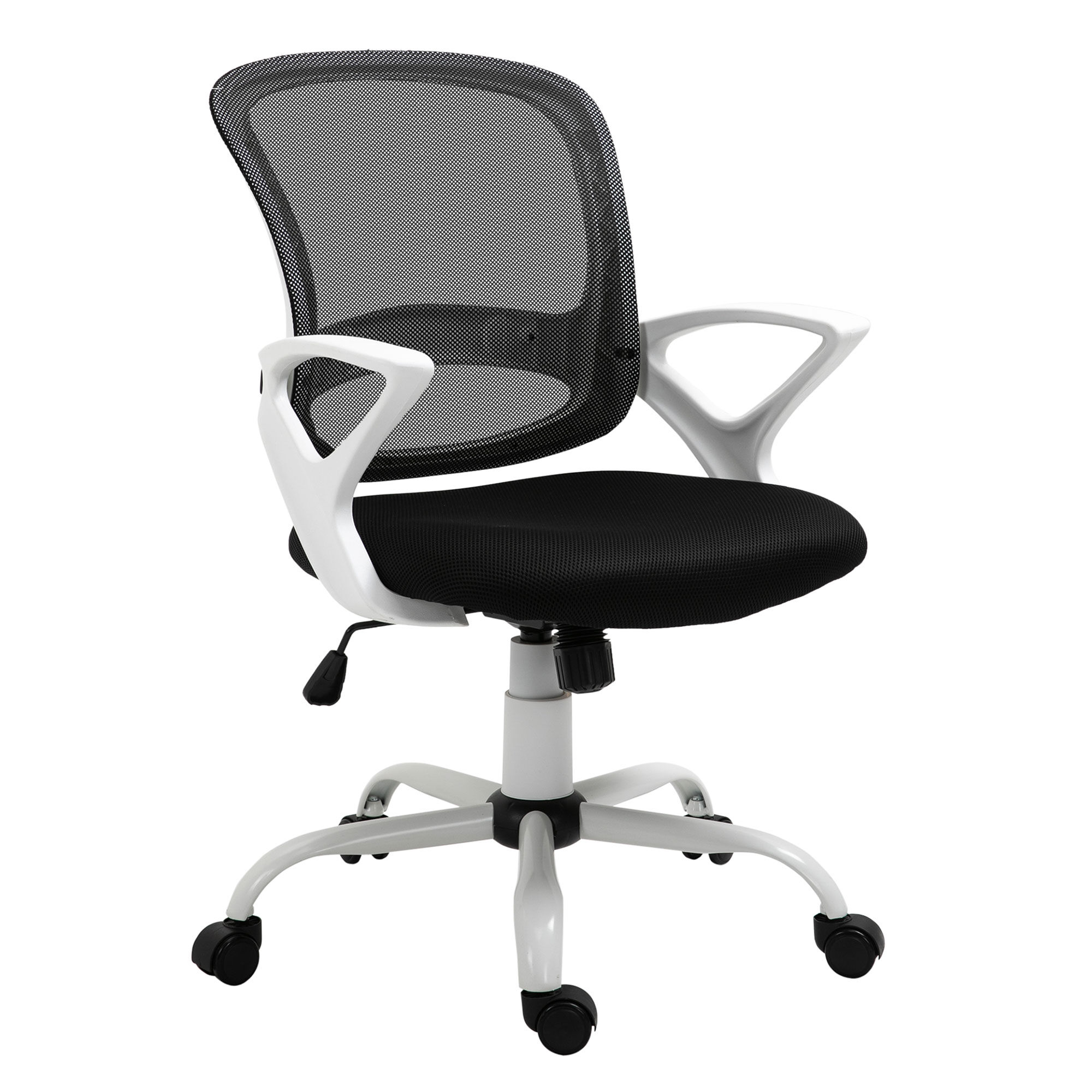 Vinsetto Ergonomic Mesh Office Chair with Lumbar Back Support Swivel Rocking Computer Chair with Adjustable Height and Armrests Grey