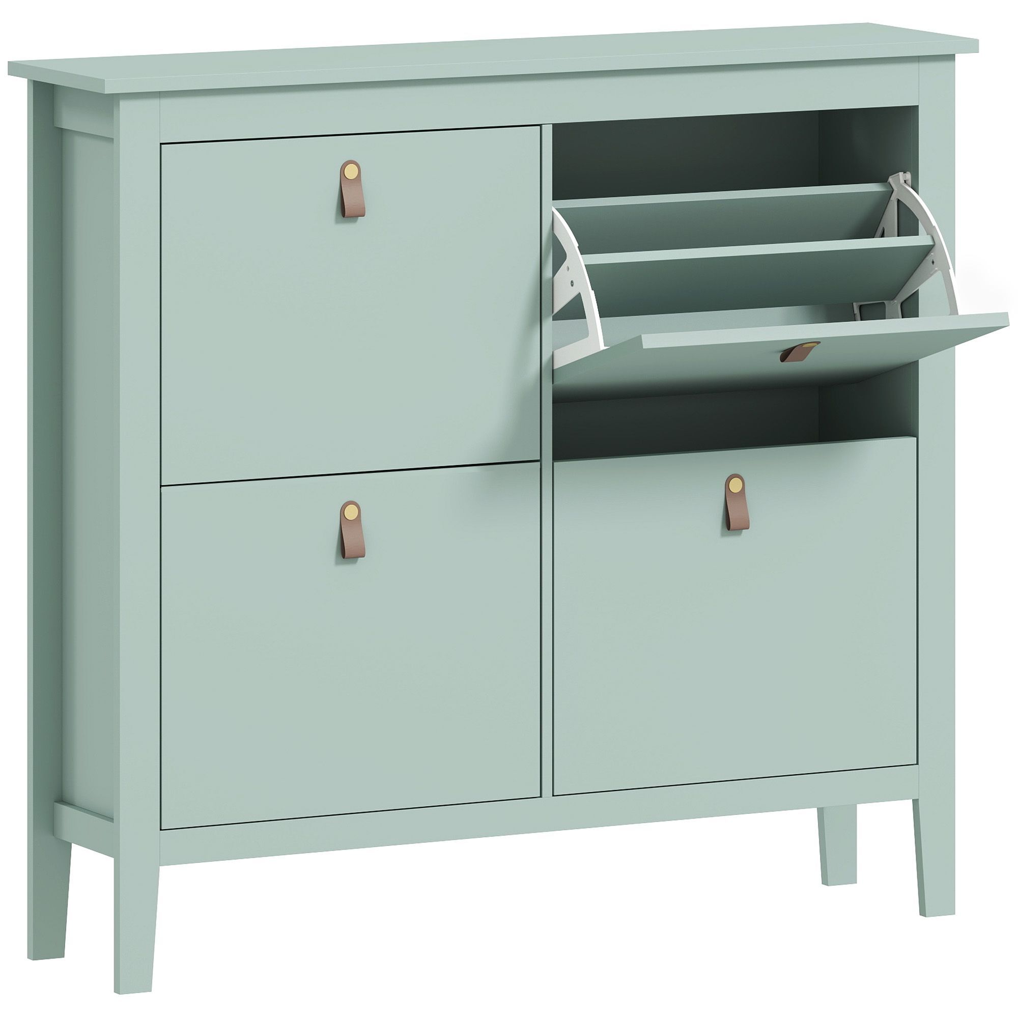 Homcom Modern Four-drawer Shoe Cabinet - Green