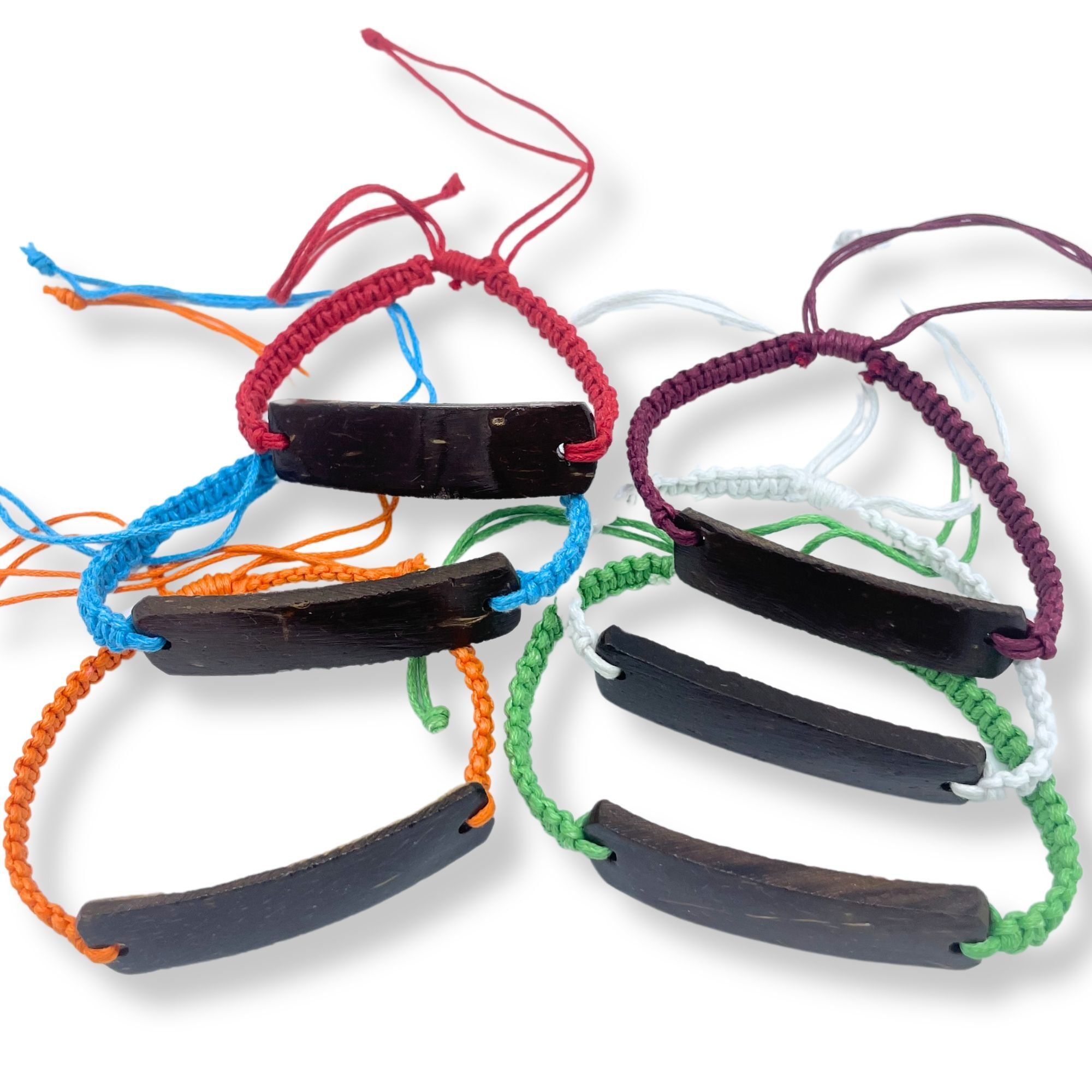 Handmade Friendship Bracelets - Unprinted Custom Ready Coconut (asst)