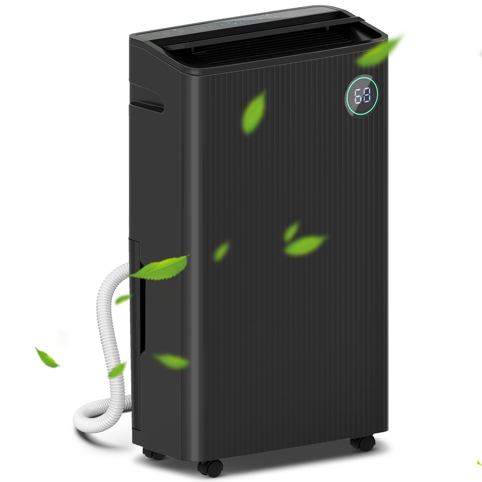 Homcom 5500ml Portable Dehumidifier With Air Purifier, Uvc, Ioniser, 24h Timer, 5 Modes, 16l/day, For Home Laundry, Black