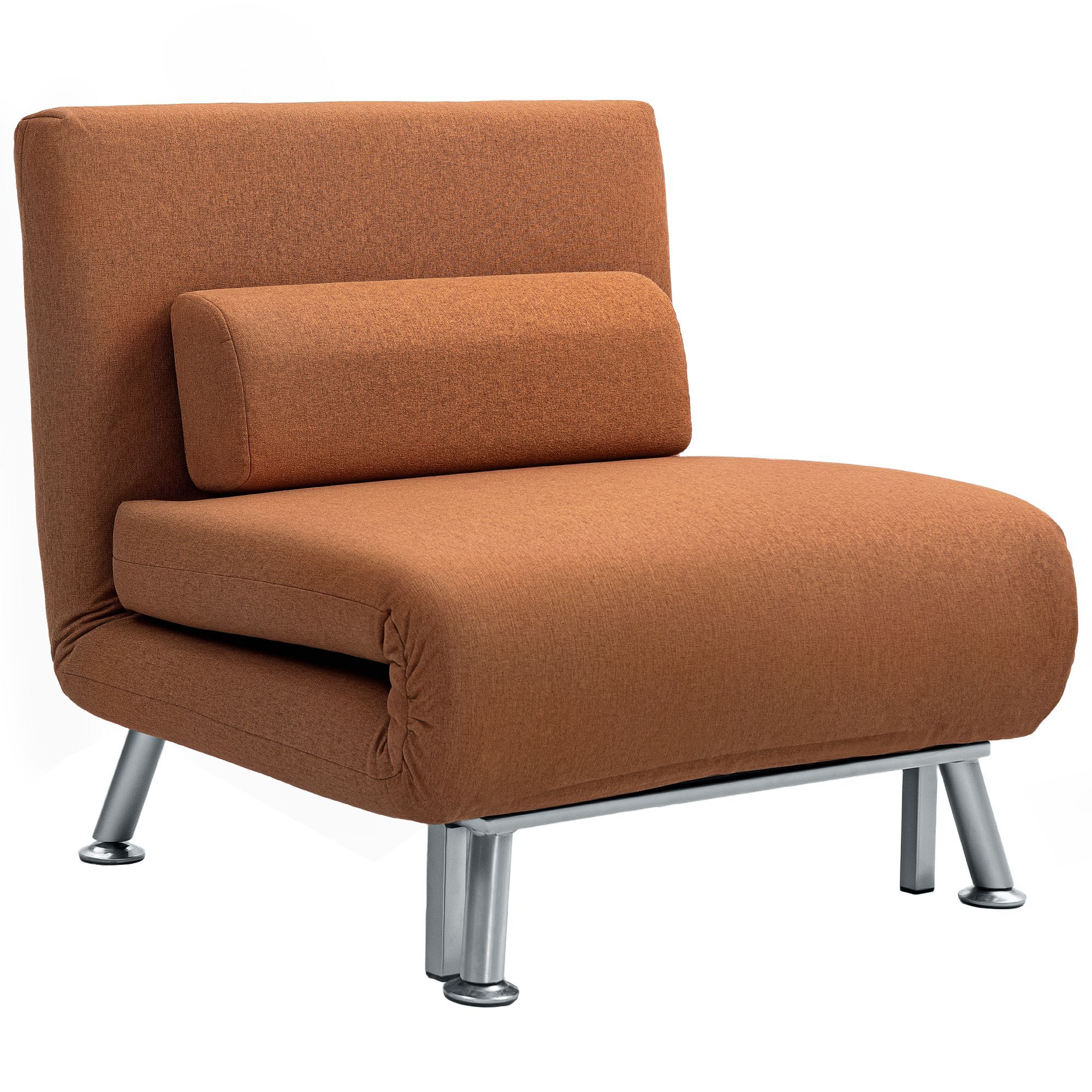Homcom Single Linen-feel Sleeper Chair - Coffee