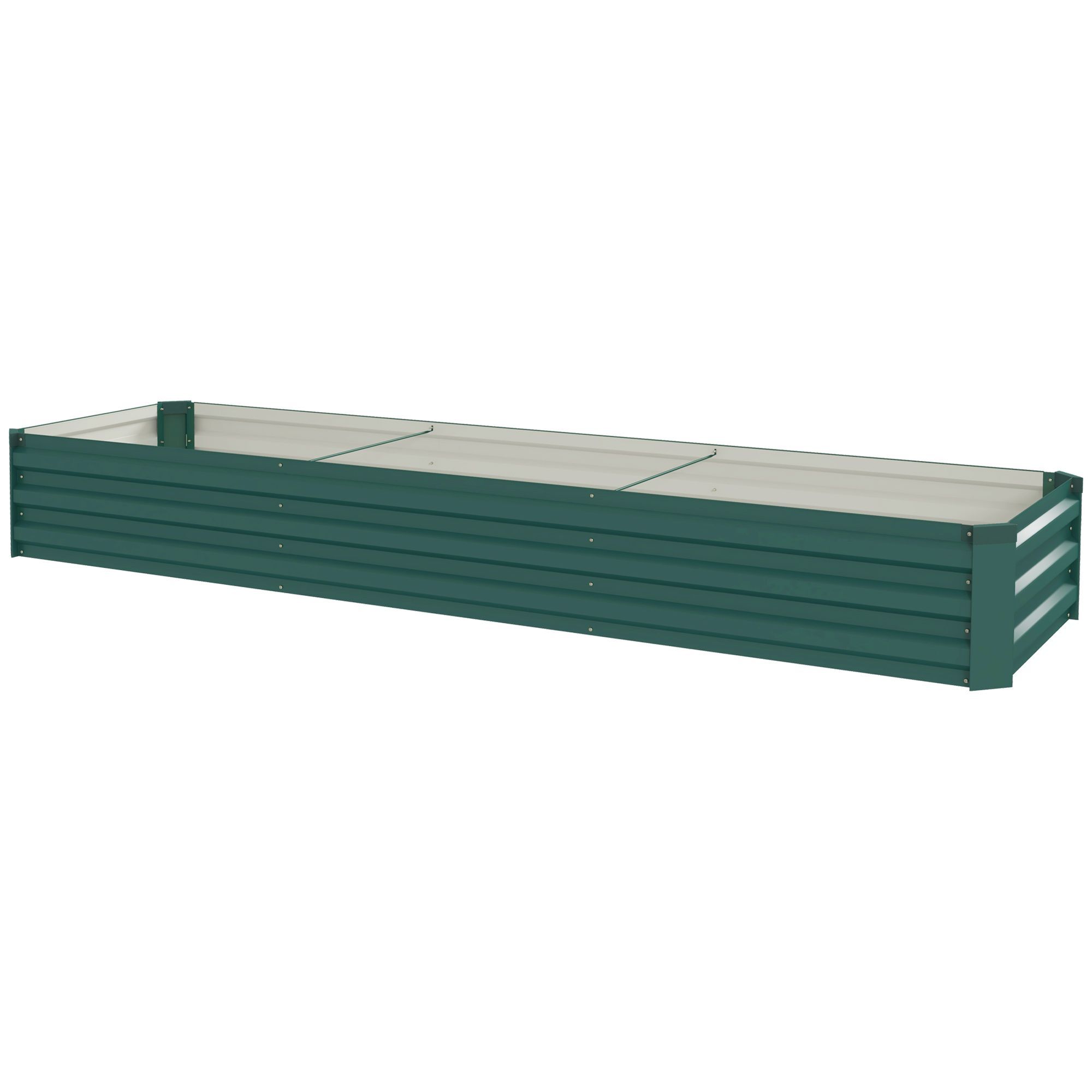 Outsunny 60 X 240cm Galvanised Steel Planter, With Open Bottom