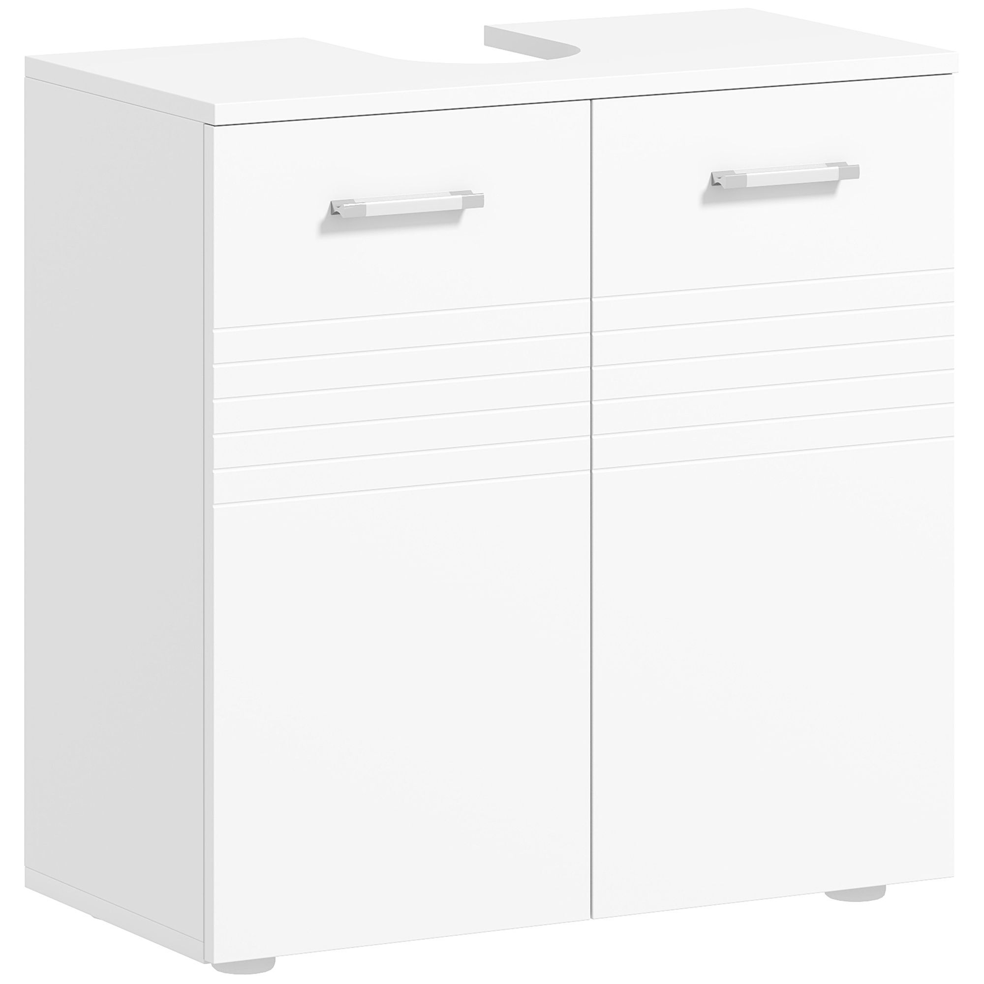 Kleankin Under Sink Cabinet, Bathroom Vanity Unit, Pedestal Under Sink Design, Storage Cupboard With Adjustable Shelf, White