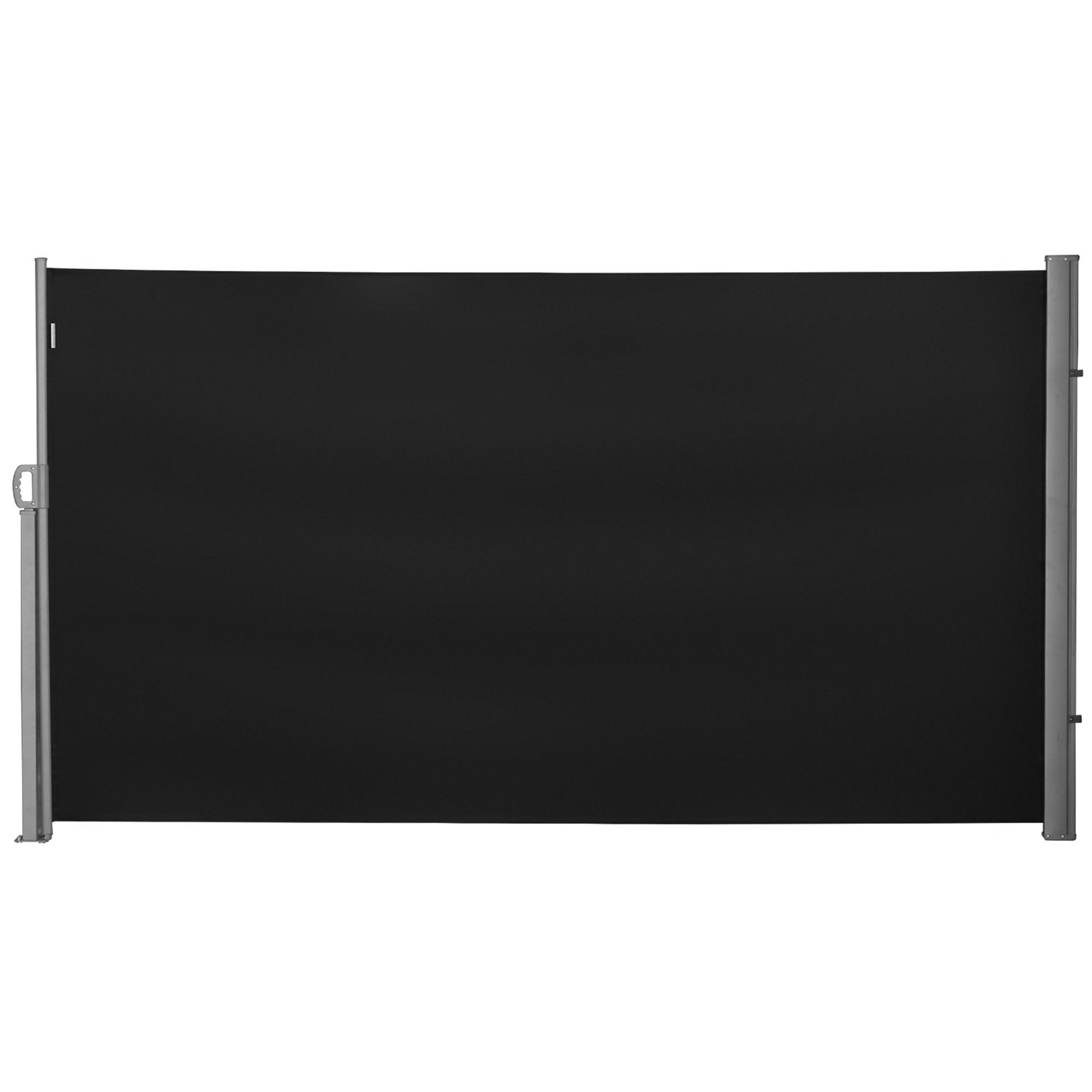 Outsunny Retractable Side Awning Screen Fence Patio Garden Wall Balcony Screening Panel Outdoor Blind Privacy Divider (3x1.8m, Black)