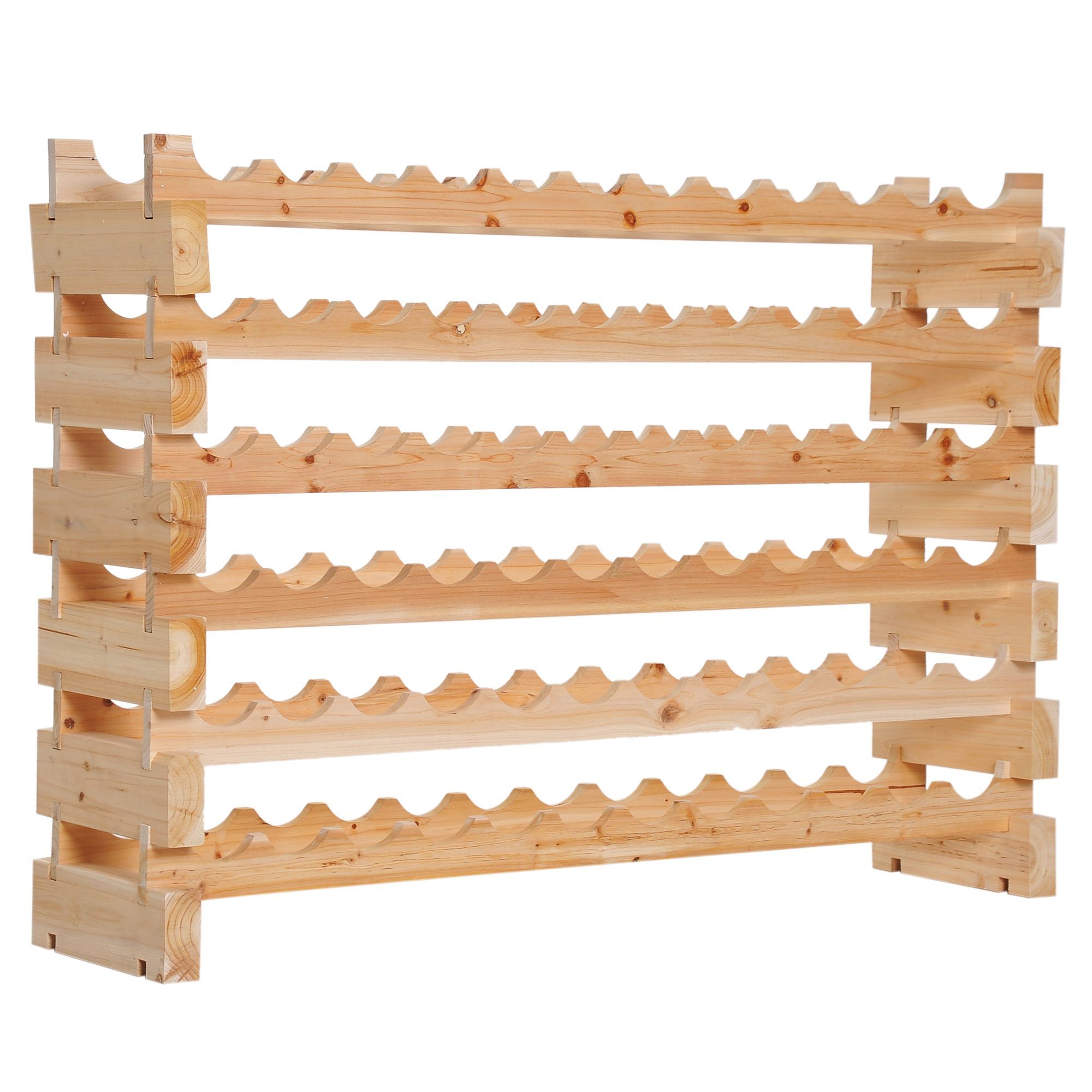 Homcom Wooden Wine Rack 6 Tier Shelf For 72 Bottles Shelving Storage Holder Mix